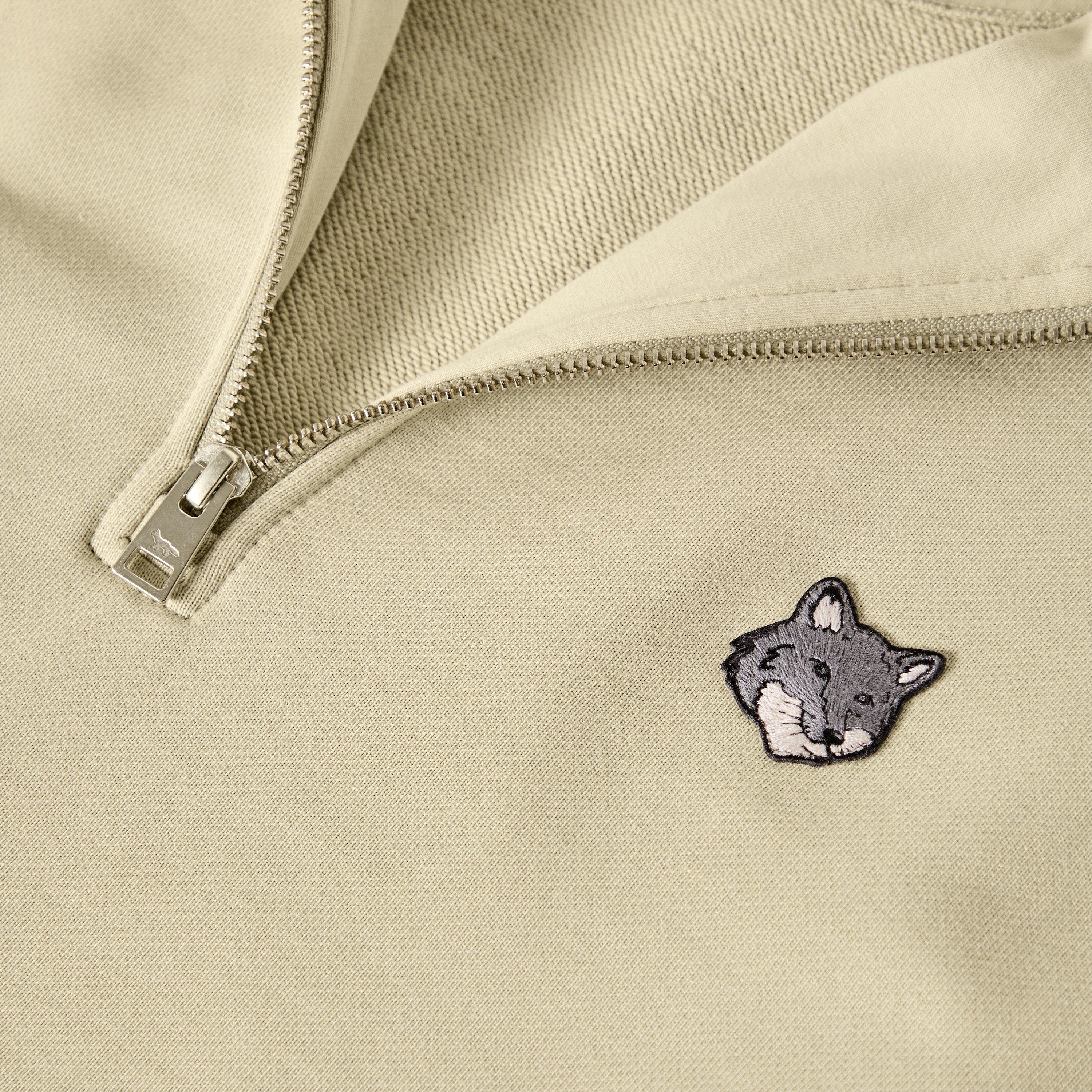 Stone Beige - Maison Kitsune - Men's Fox HD Comfort Half Zip Fleece - 5