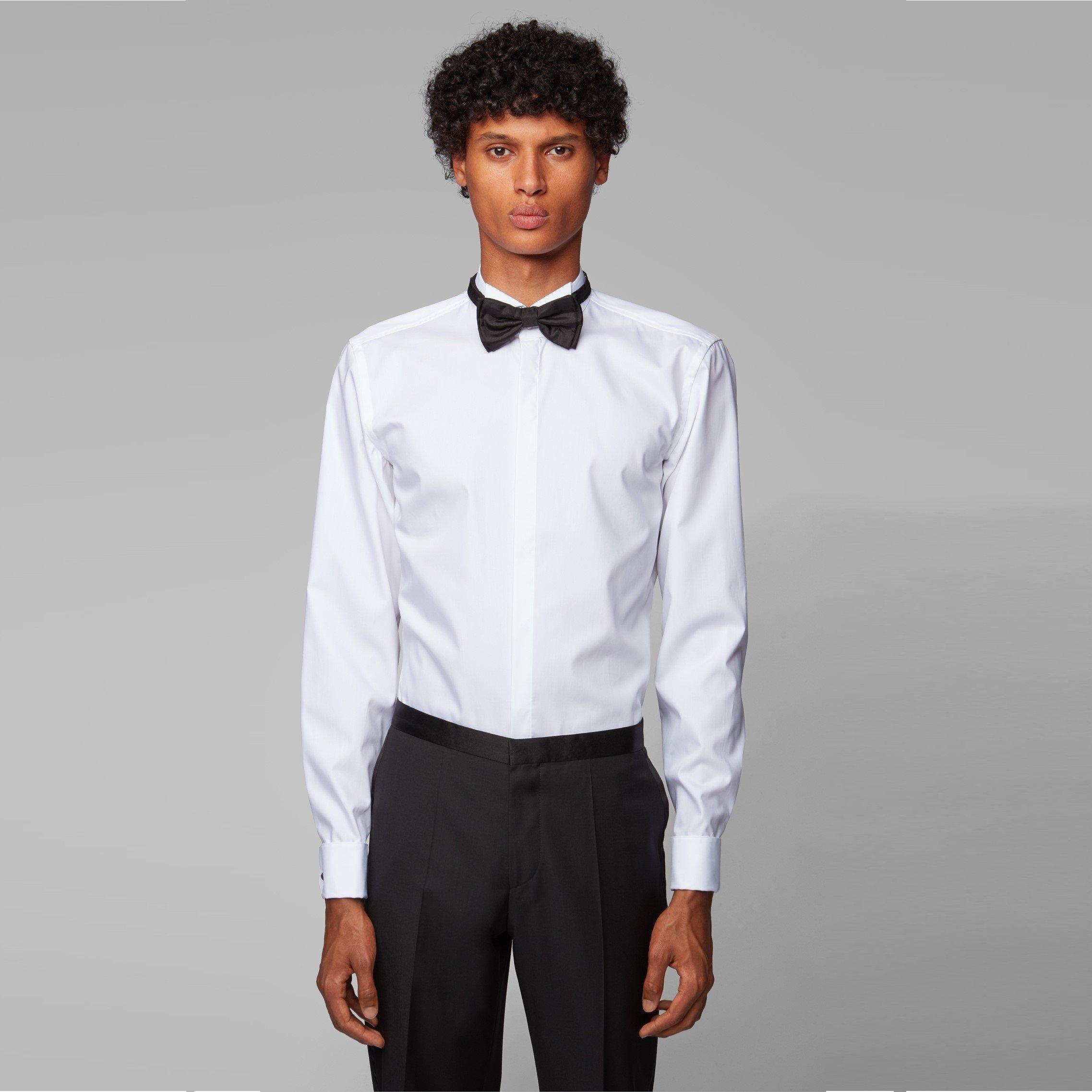 White - Boss - Men's Jillik Long Sleeve Plain Shirt - 2