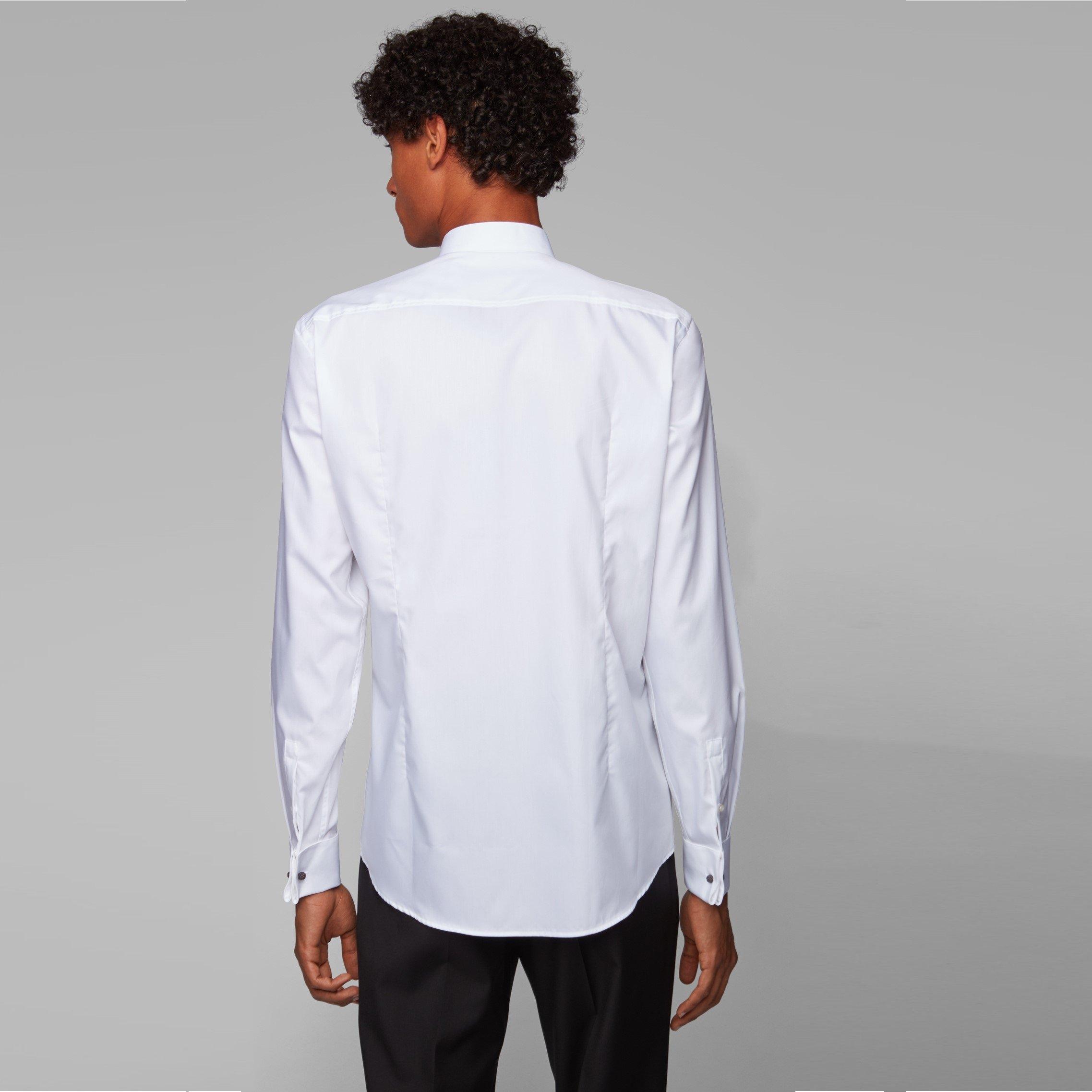 White - Boss - Men's Jillik Long Sleeve Plain Shirt - 3