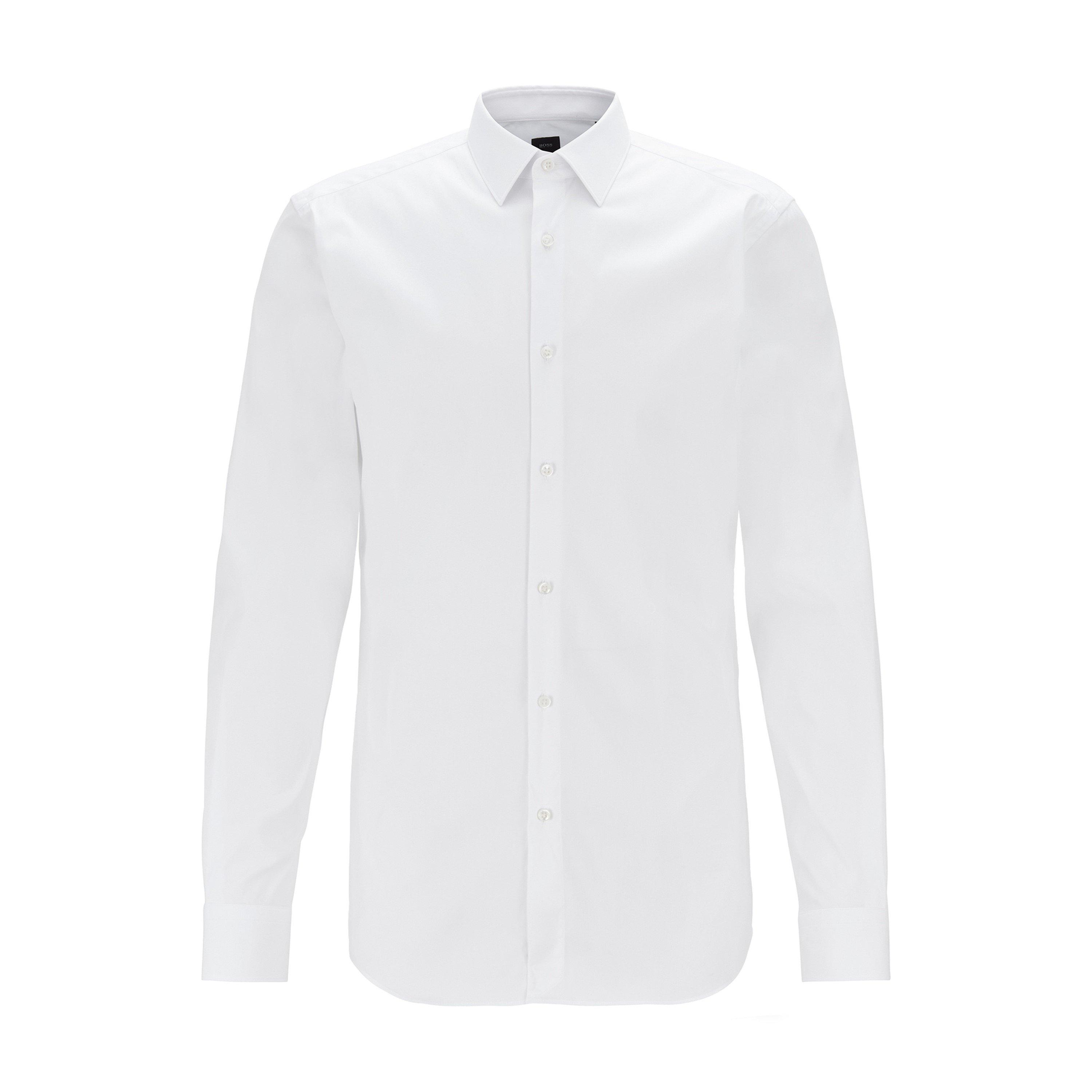 White - Boss - Men's T Charlie Long Sleeve Plain Shirt
