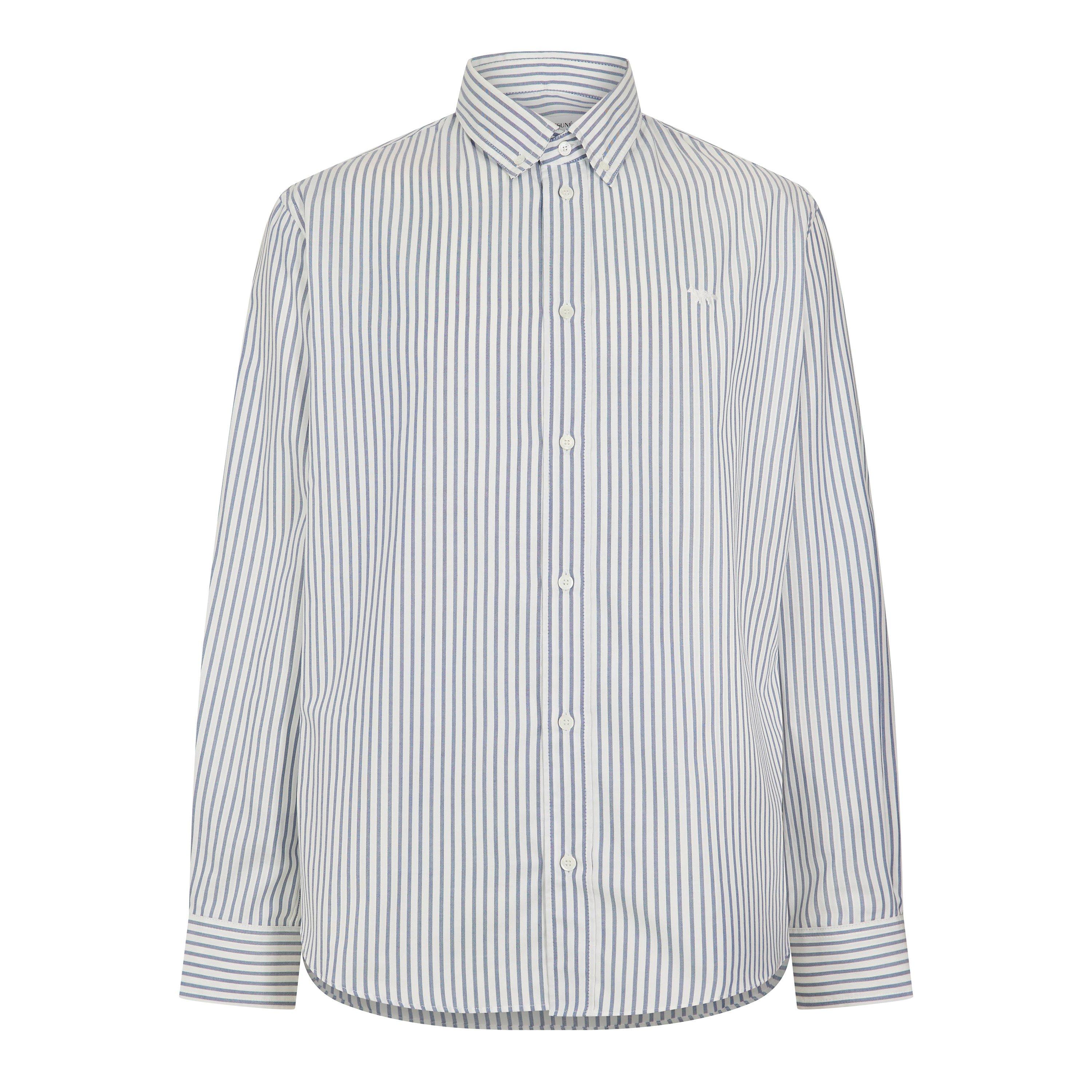 Cloud Blue - Maison Kitsune - Men's Profile Fox Button Long Sleeve Plain Shirt - 1