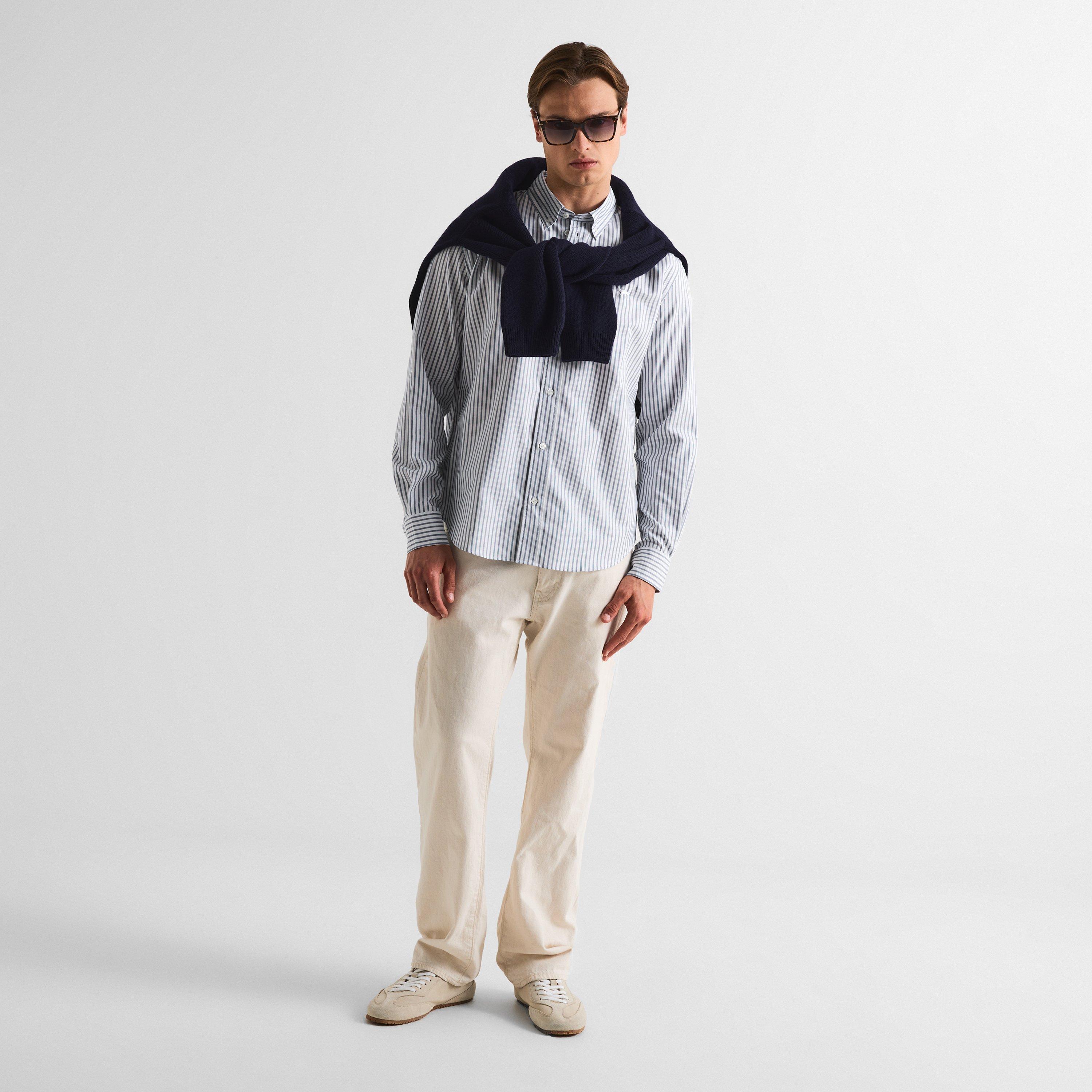 Cloud Blue - Maison Kitsune - Men's Profile Fox Button Long Sleeve Plain Shirt - 6