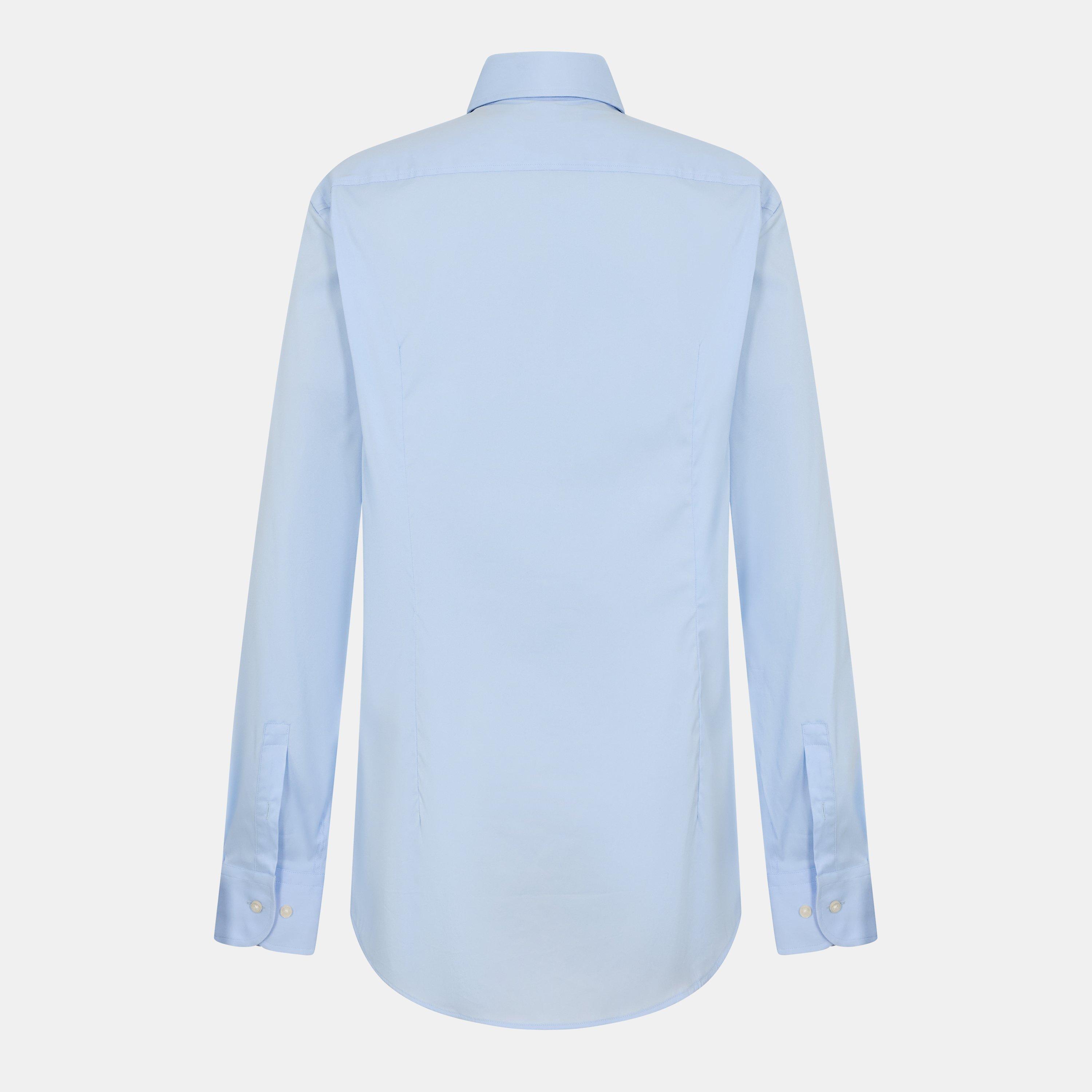 Pastel Blue - Boss - Men's Slim Cotton Shirt, Slim Fit - 2