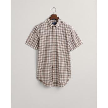 Gant Regular Fit Micro Check Poplin Short Sleeve Shirt