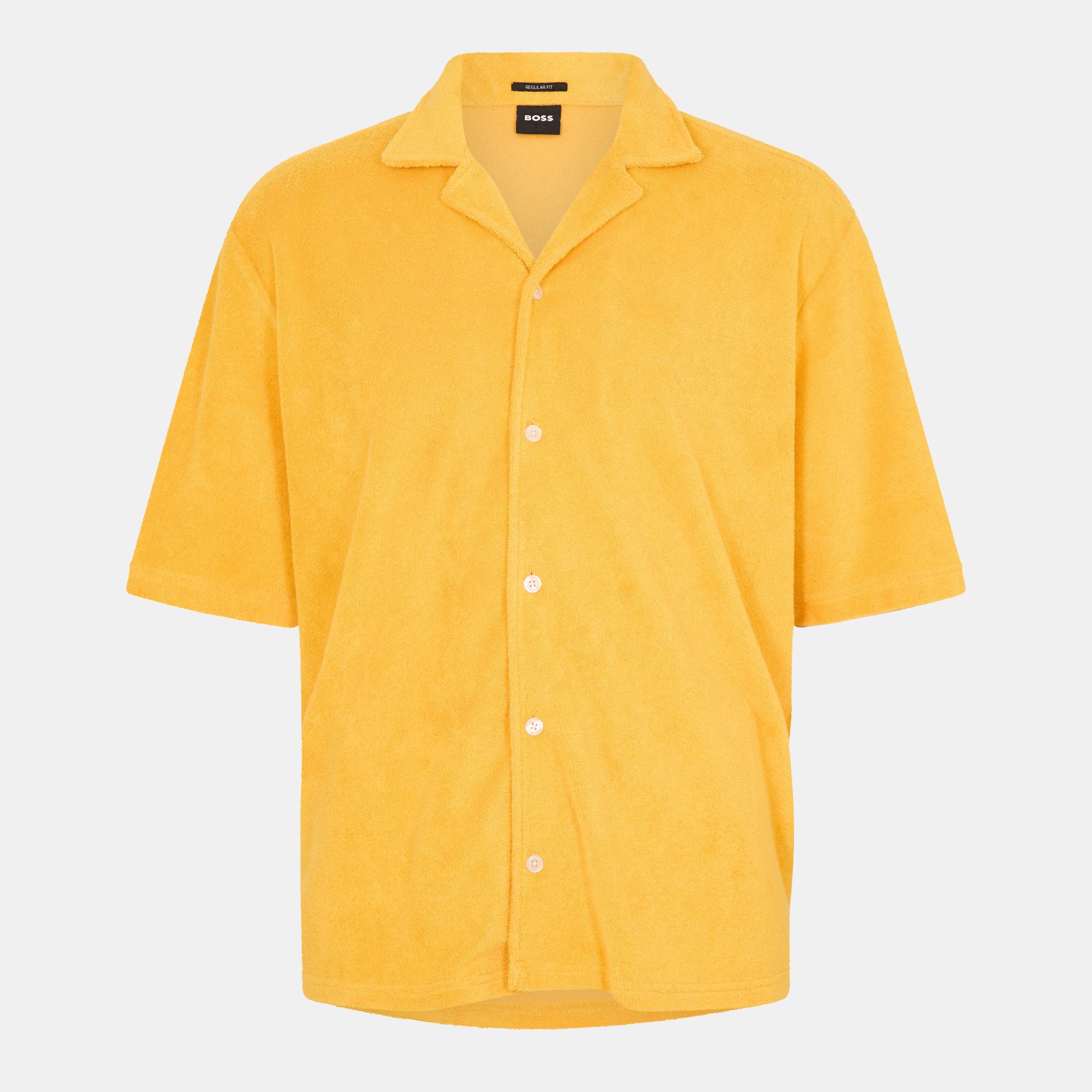 Open Yellow - Boss - Men's Lars O Patterned Short-Sleeve Shirt - 1