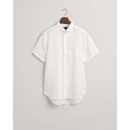 Gant Regular Fit Linen Short Sleeve Shirt