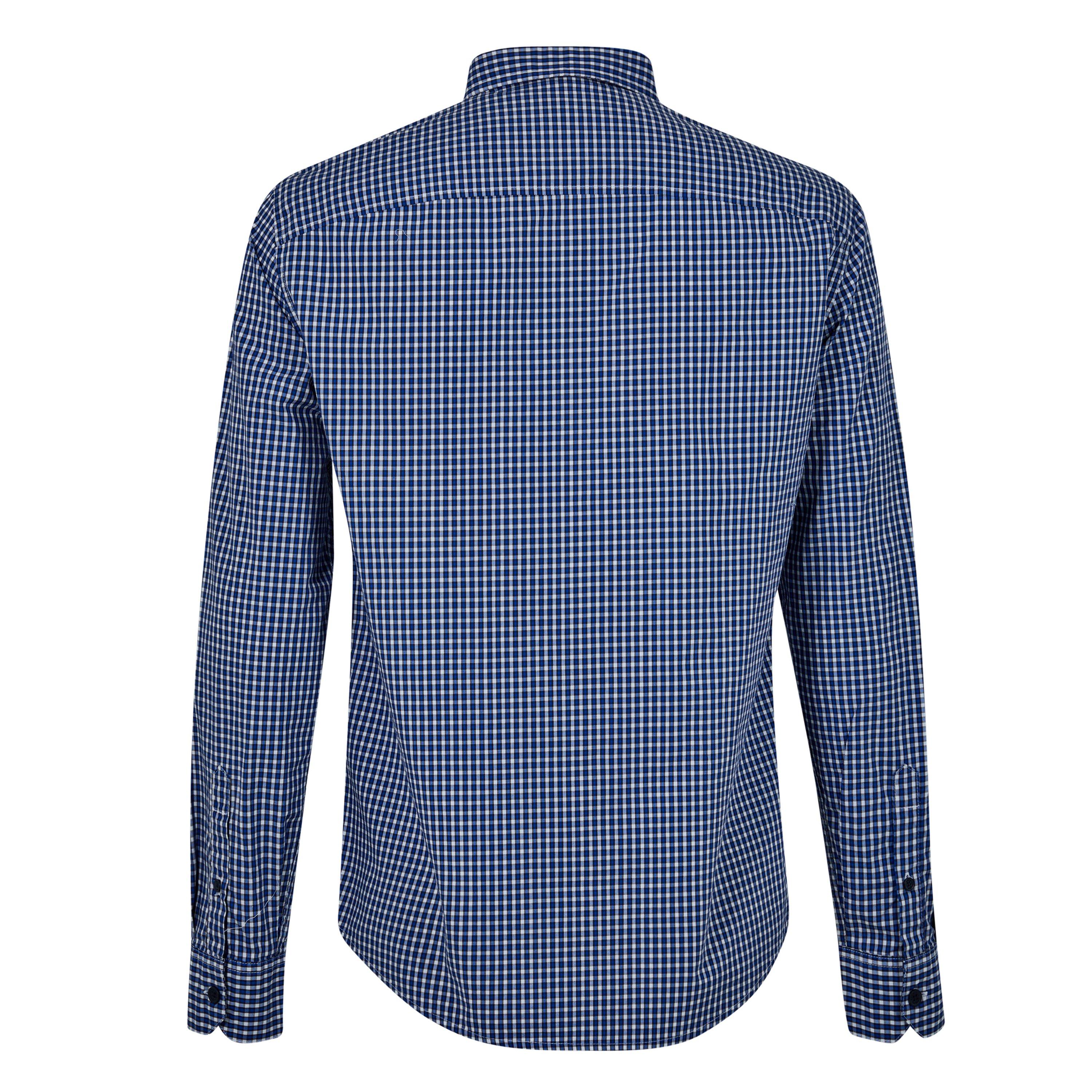 Blue Chk 51AJ - Armani Exchange - Men's Long-Sleeve Patterned Shirt - 2