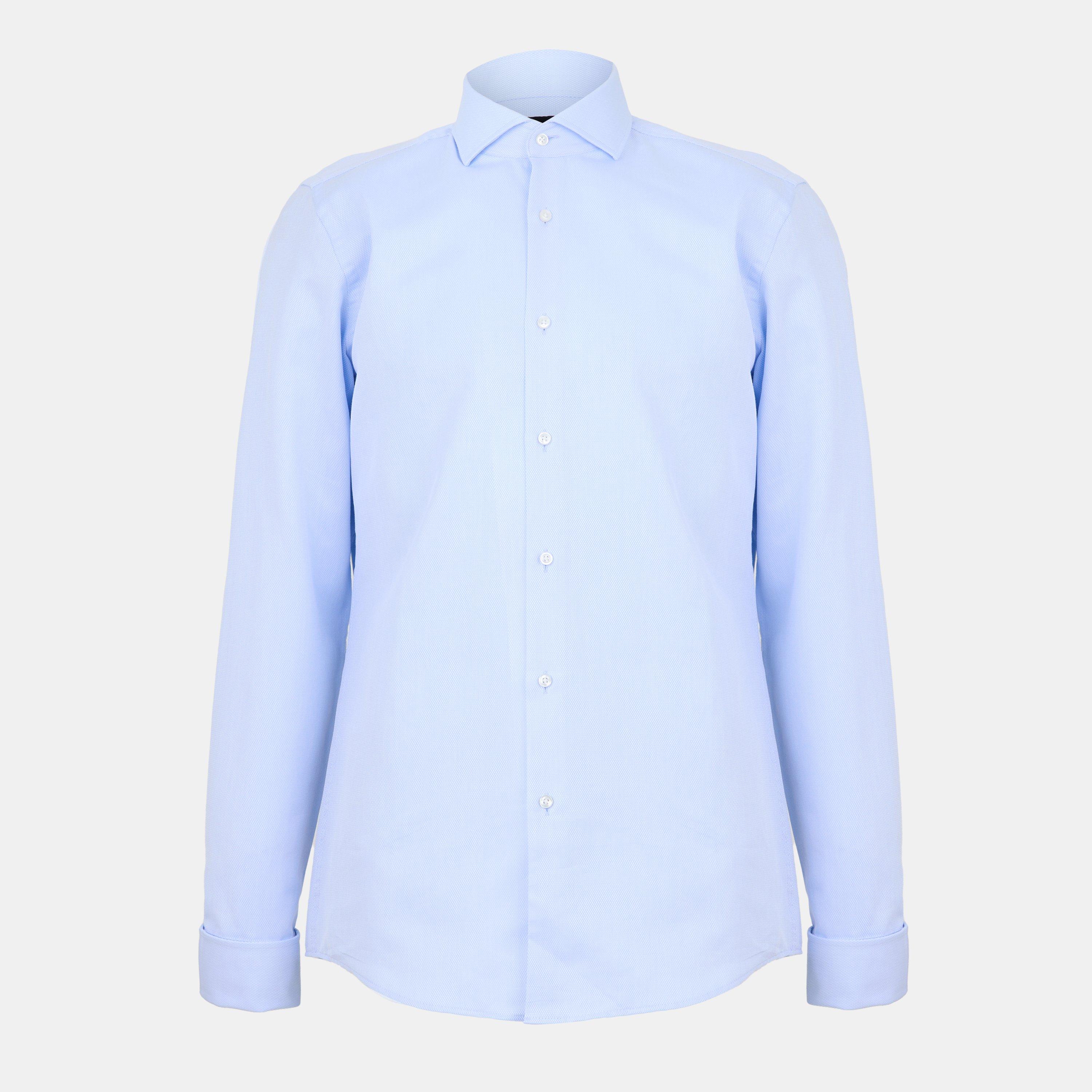 Boss Men's H Hank Spread Long Sleeve Shirt - Pastel Blue - 17.5 inch