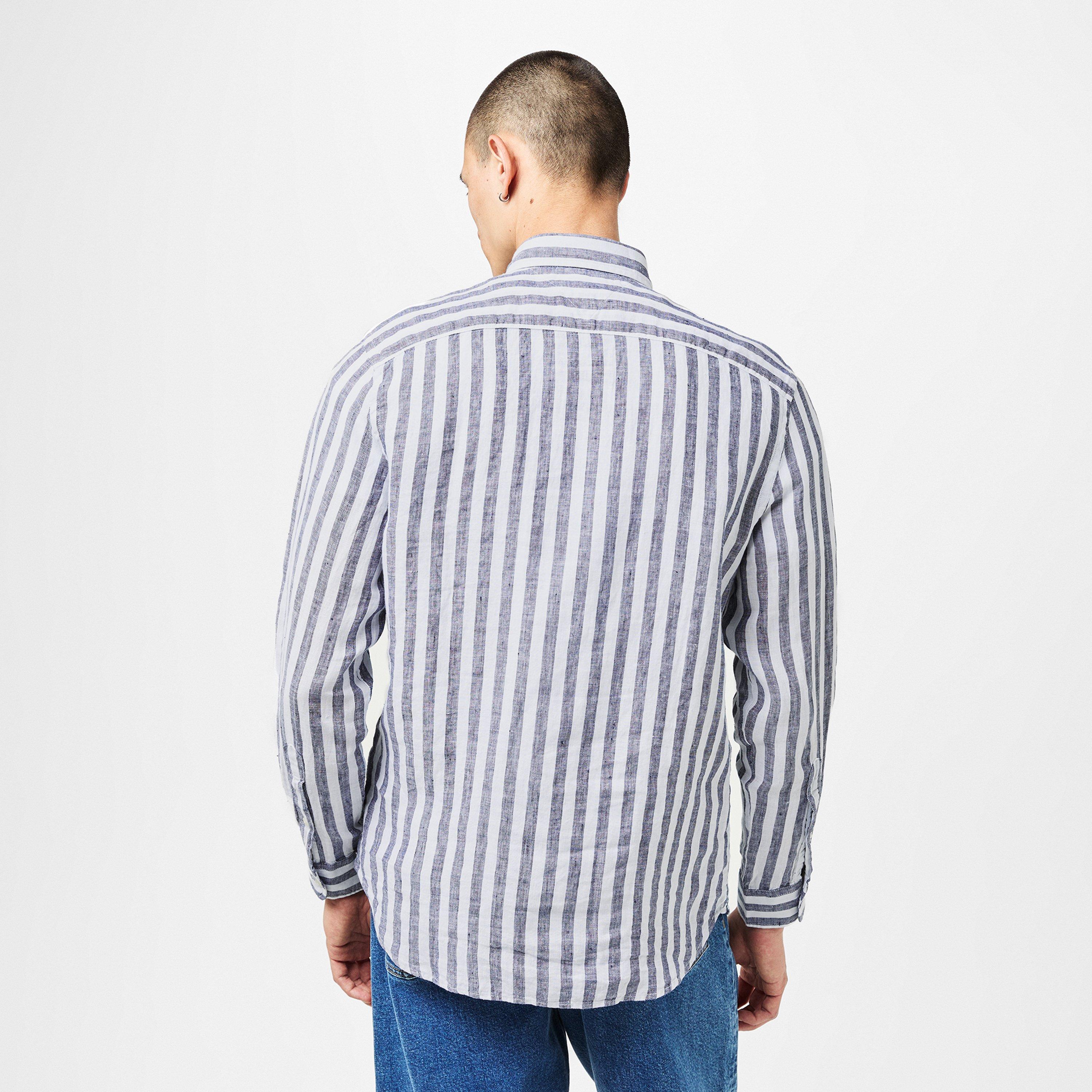 Preppy Navy 0A4 - Tommy Hilfiger - Men's Bengal Stripe Long-Sleeve Patterned Shirt - 3