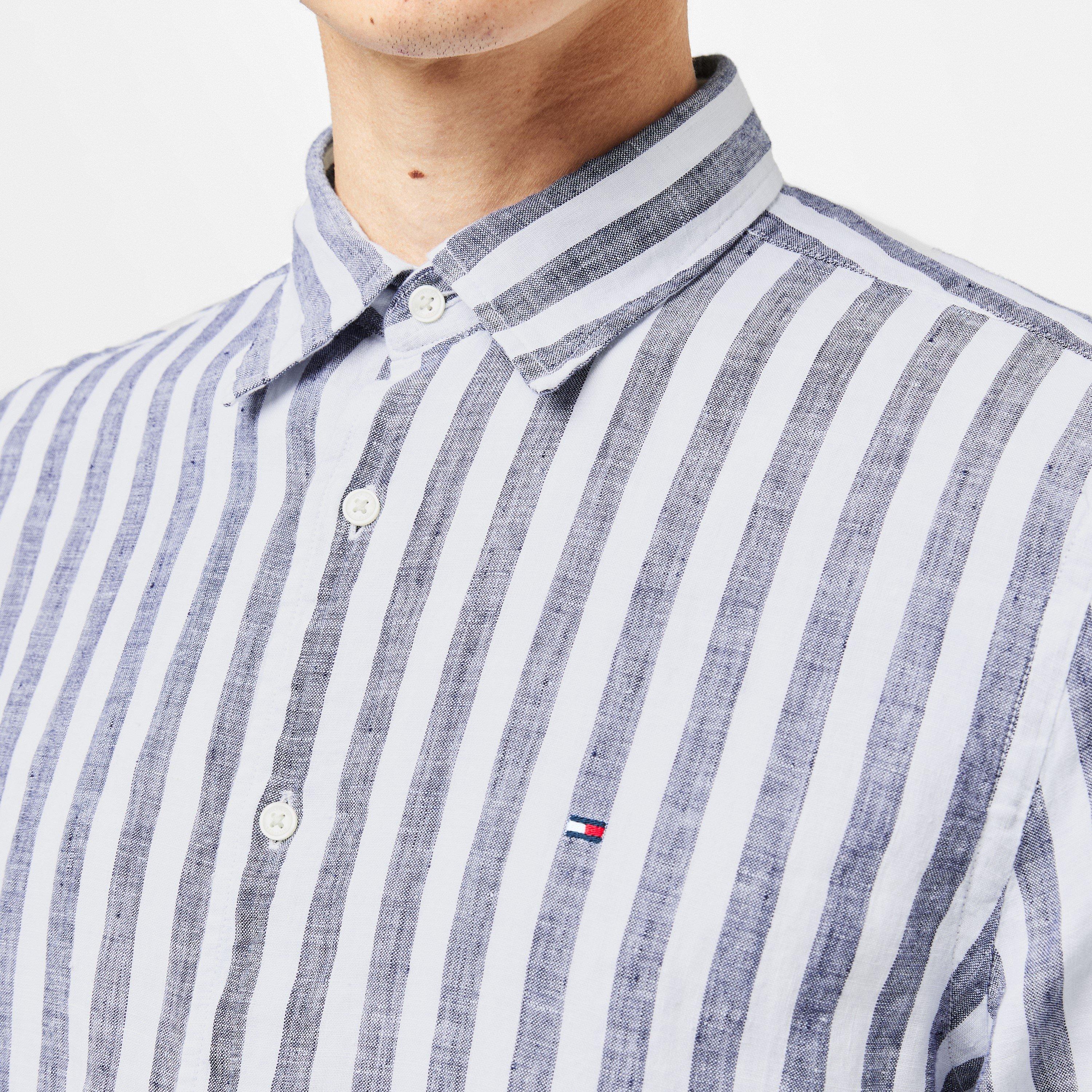 Preppy Navy 0A4 - Tommy Hilfiger - Men's Bengal Stripe Long-Sleeve Patterned Shirt - 4