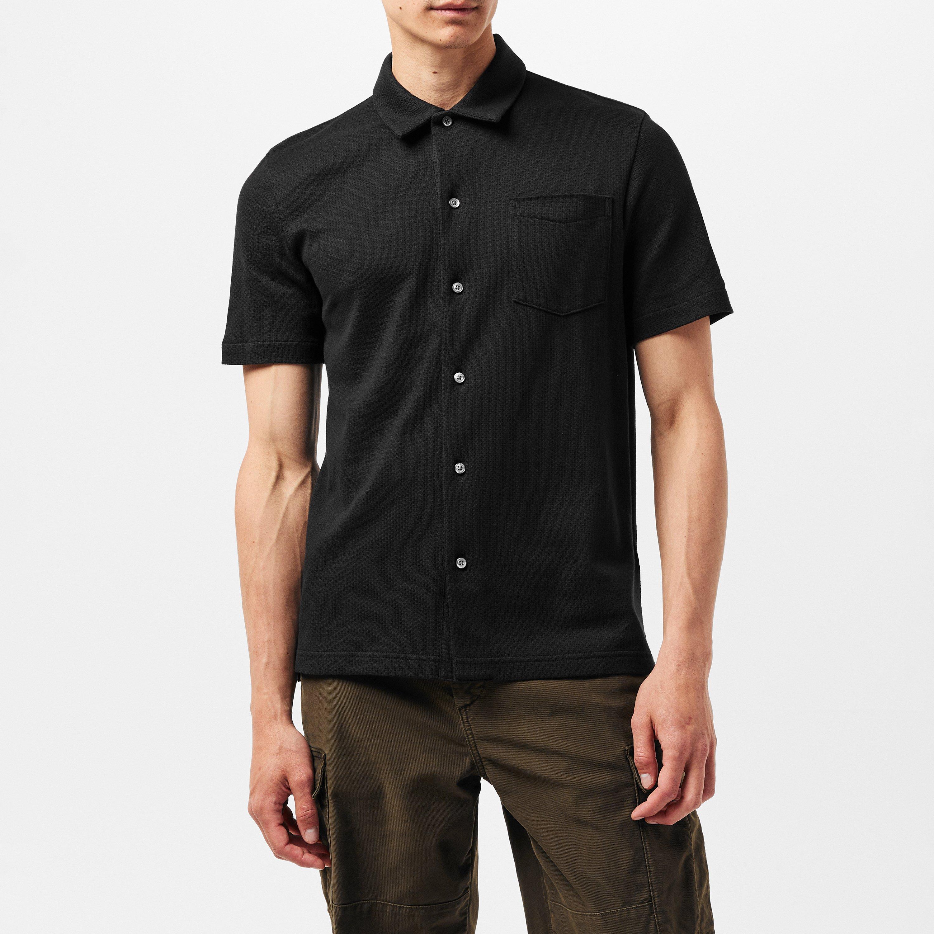 Black BDS - Tommy Hilfiger - Men's Short-Sleeve Plain Shirt - 2