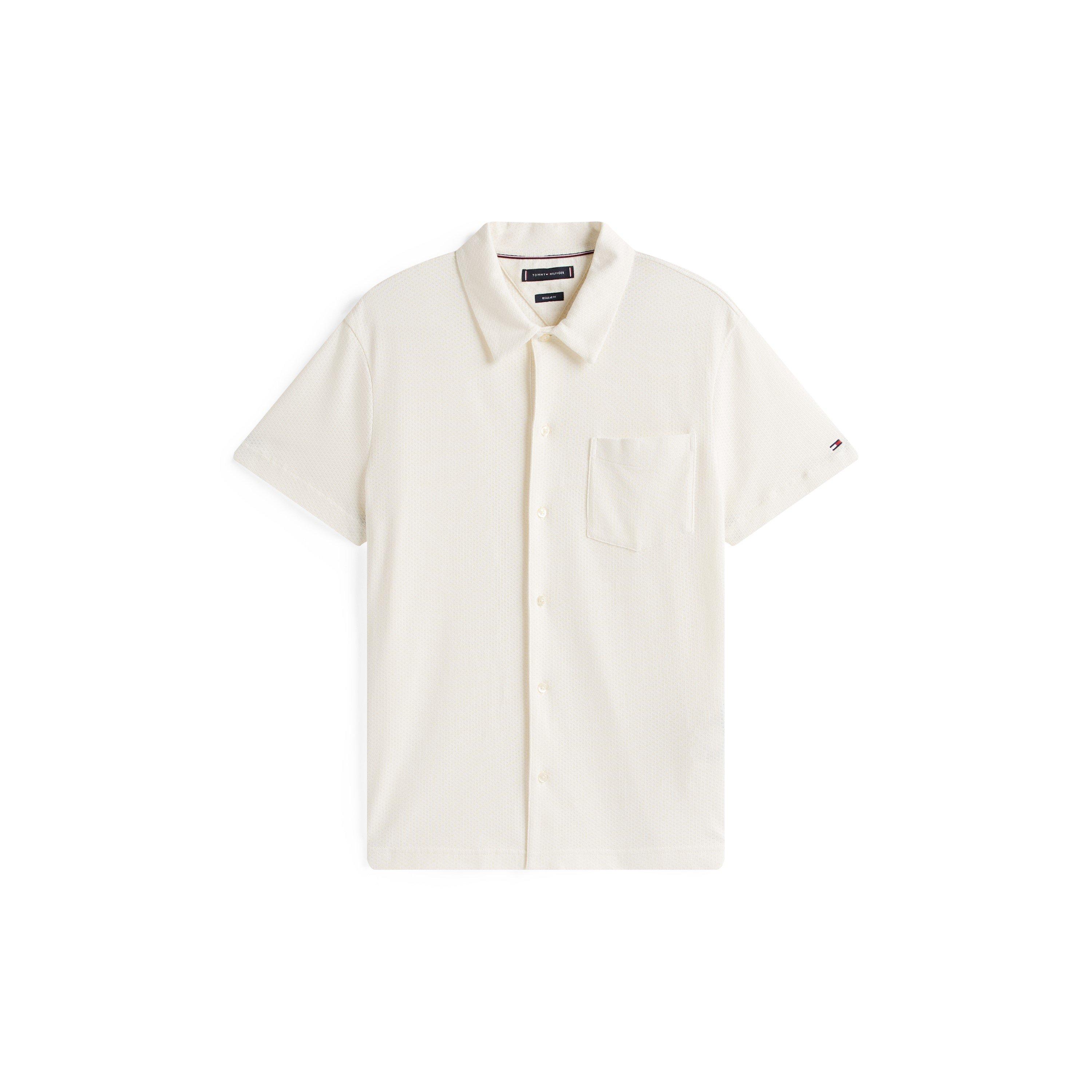 Tommy Hilfiger Men's Short Sleeve Plain Shirt - Ivory Petal Z00 - M