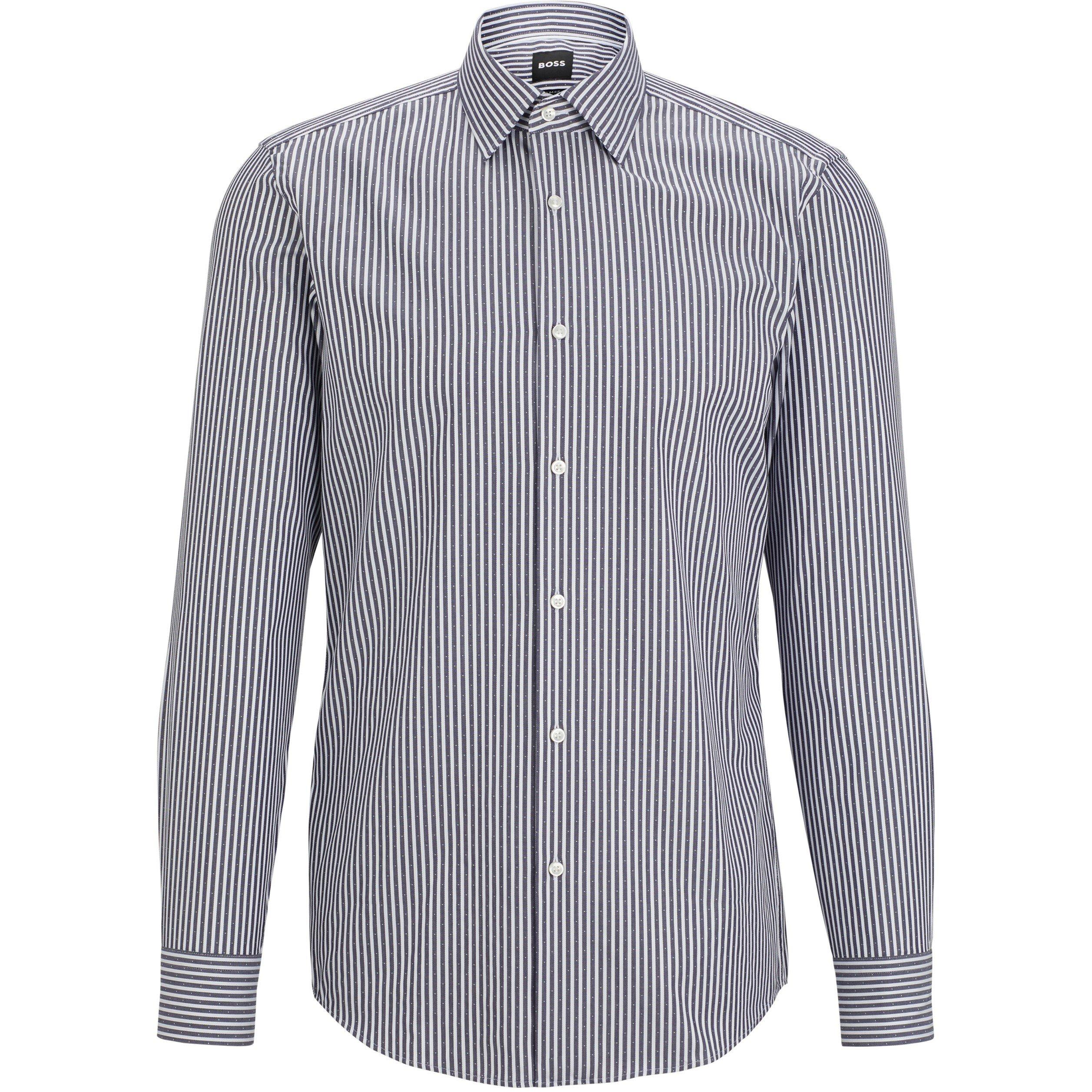 Open Blue - Boss - Men's H Hank Kent Long Sleeve Plain Shirt - 3