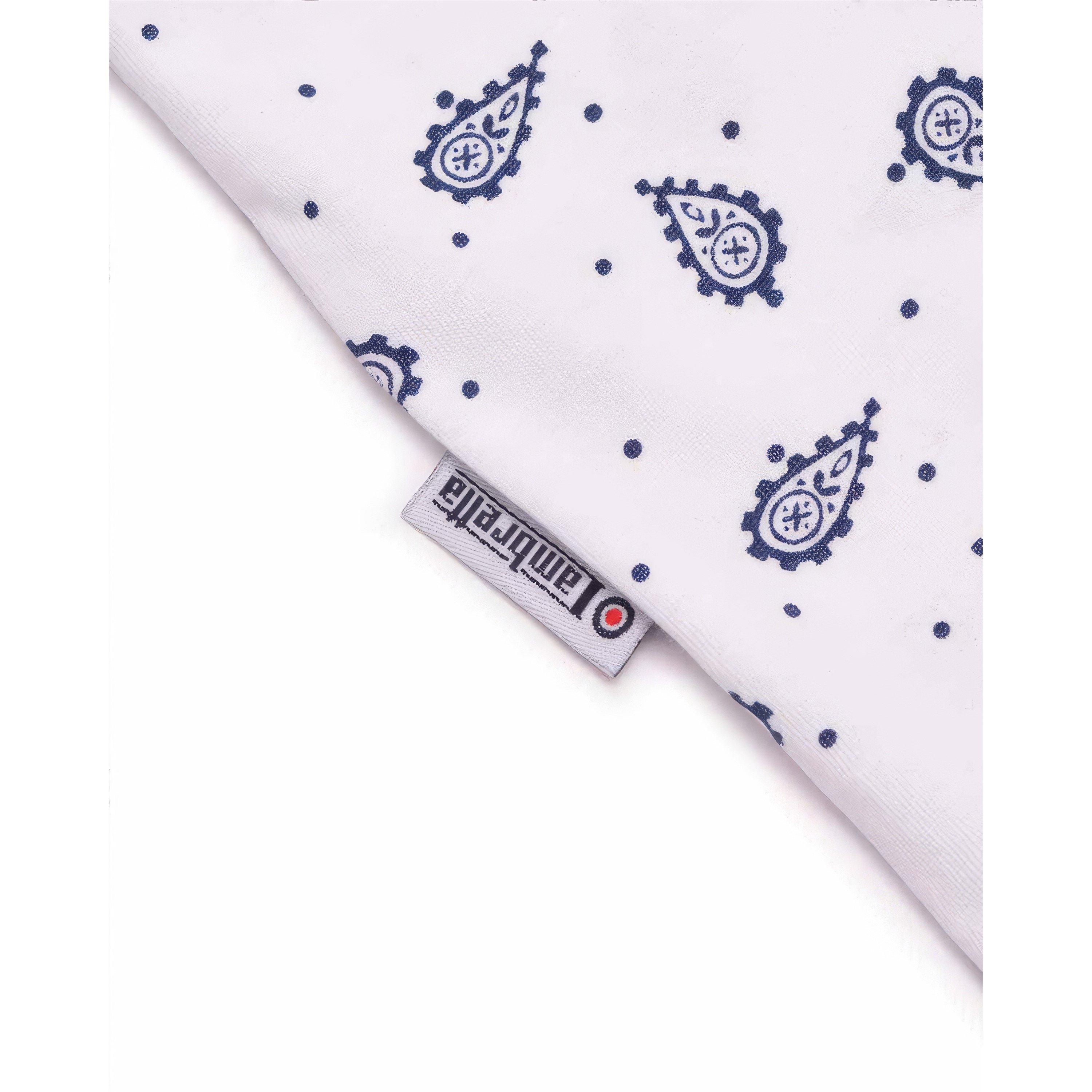 White/Navy - Lambretta - Paisley All Over Print Short-Sleeve Shirt - 4