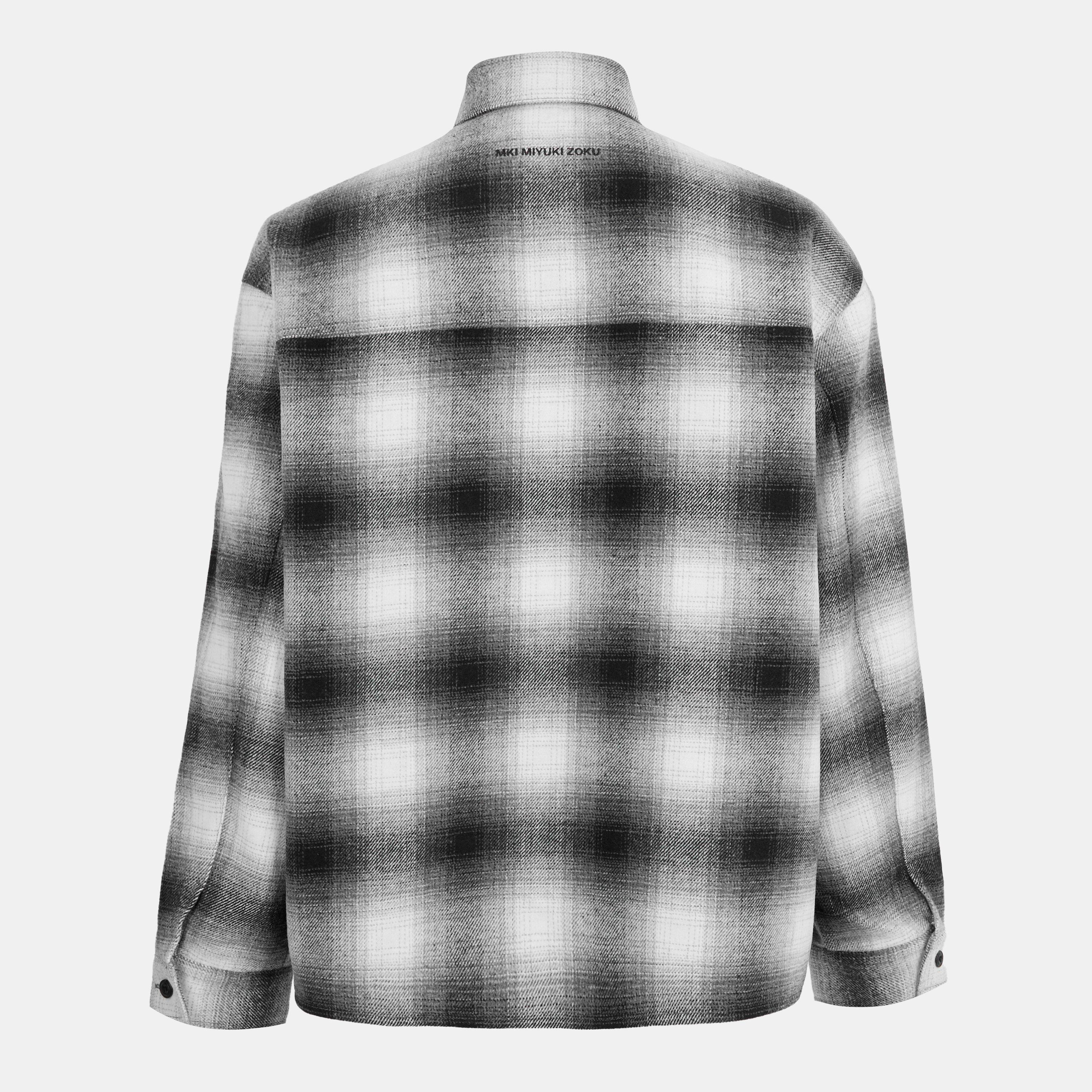 Off White/Black - MKI MIYUKI ZOKU - MKI Wol Check Shirt Sn54 - 2
