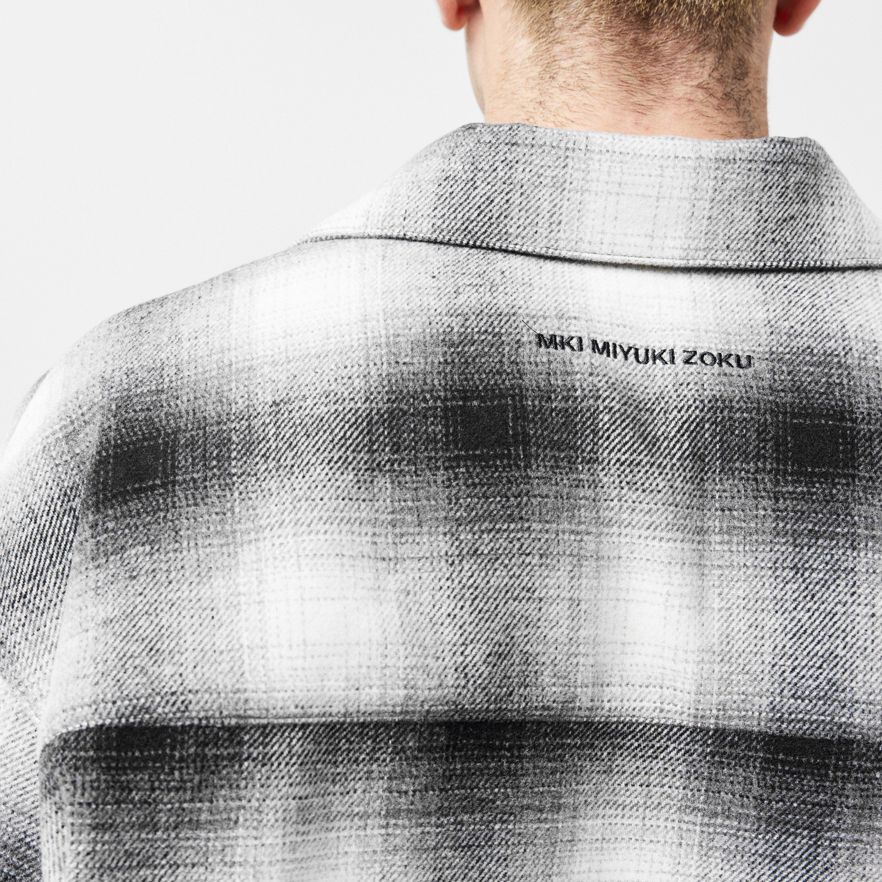 Off White/Black - MKI MIYUKI ZOKU - MKI Wol Check Shirt Sn54 - 5