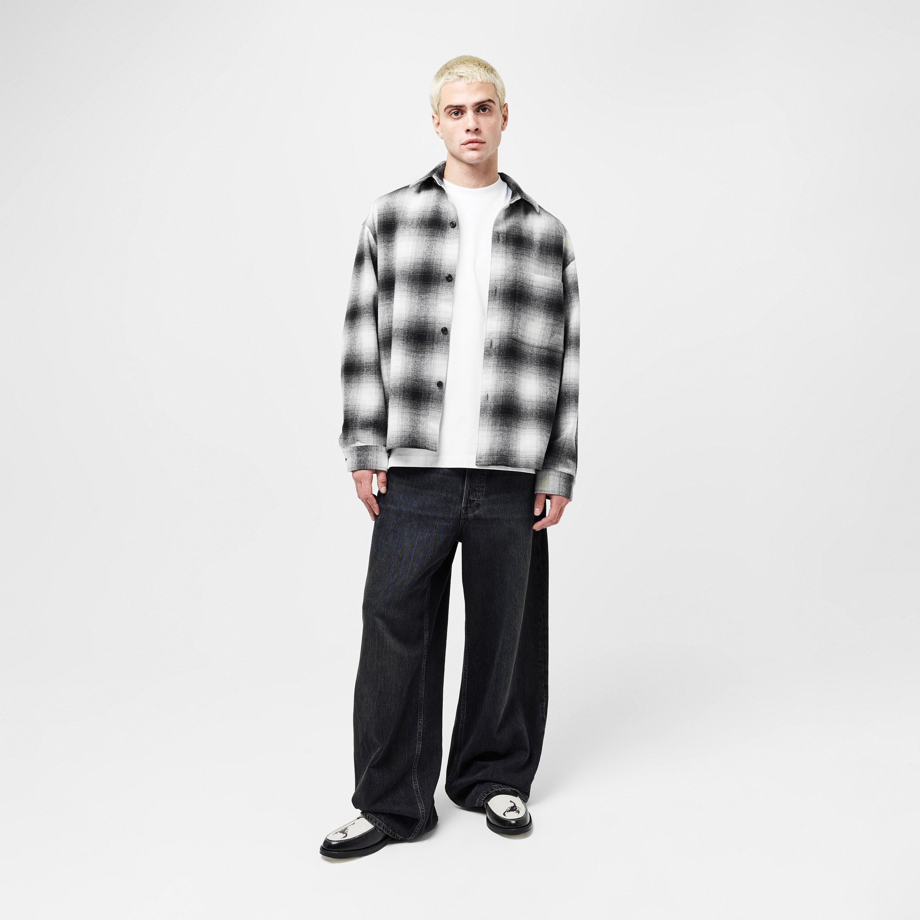 Off White/Black - MKI MIYUKI ZOKU - MKI Wol Check Shirt Sn54 - 6