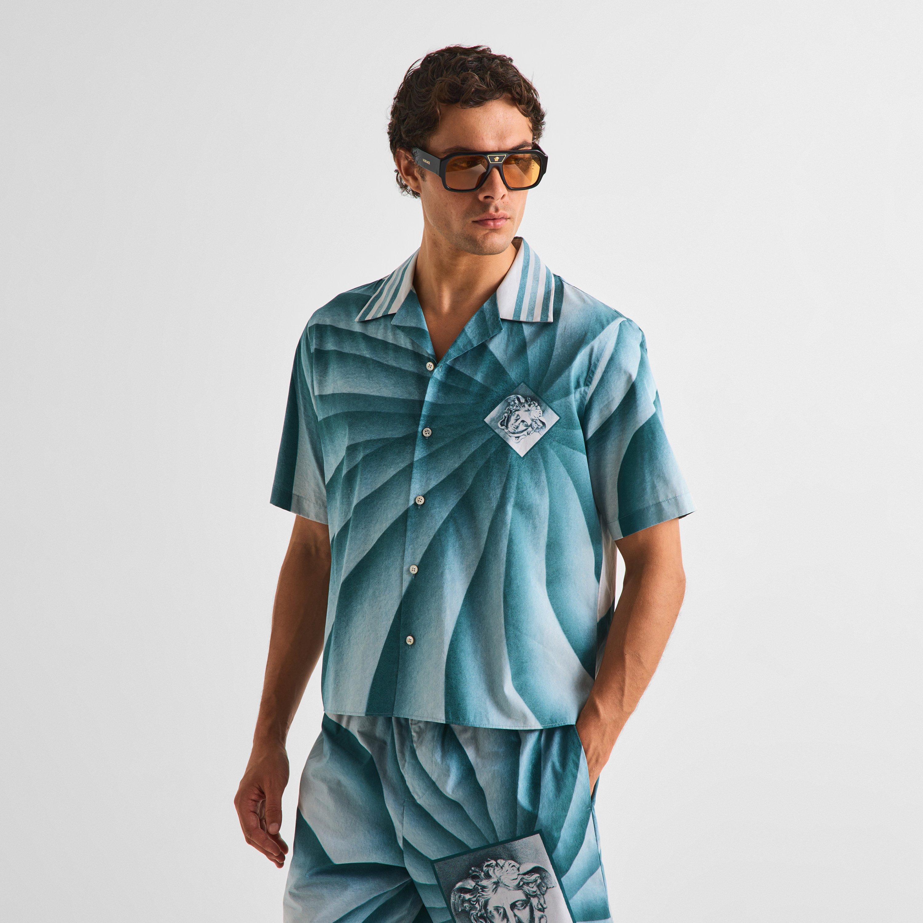 Light Teal - Versace - Versace Vortex Shirt Sn63 - 3