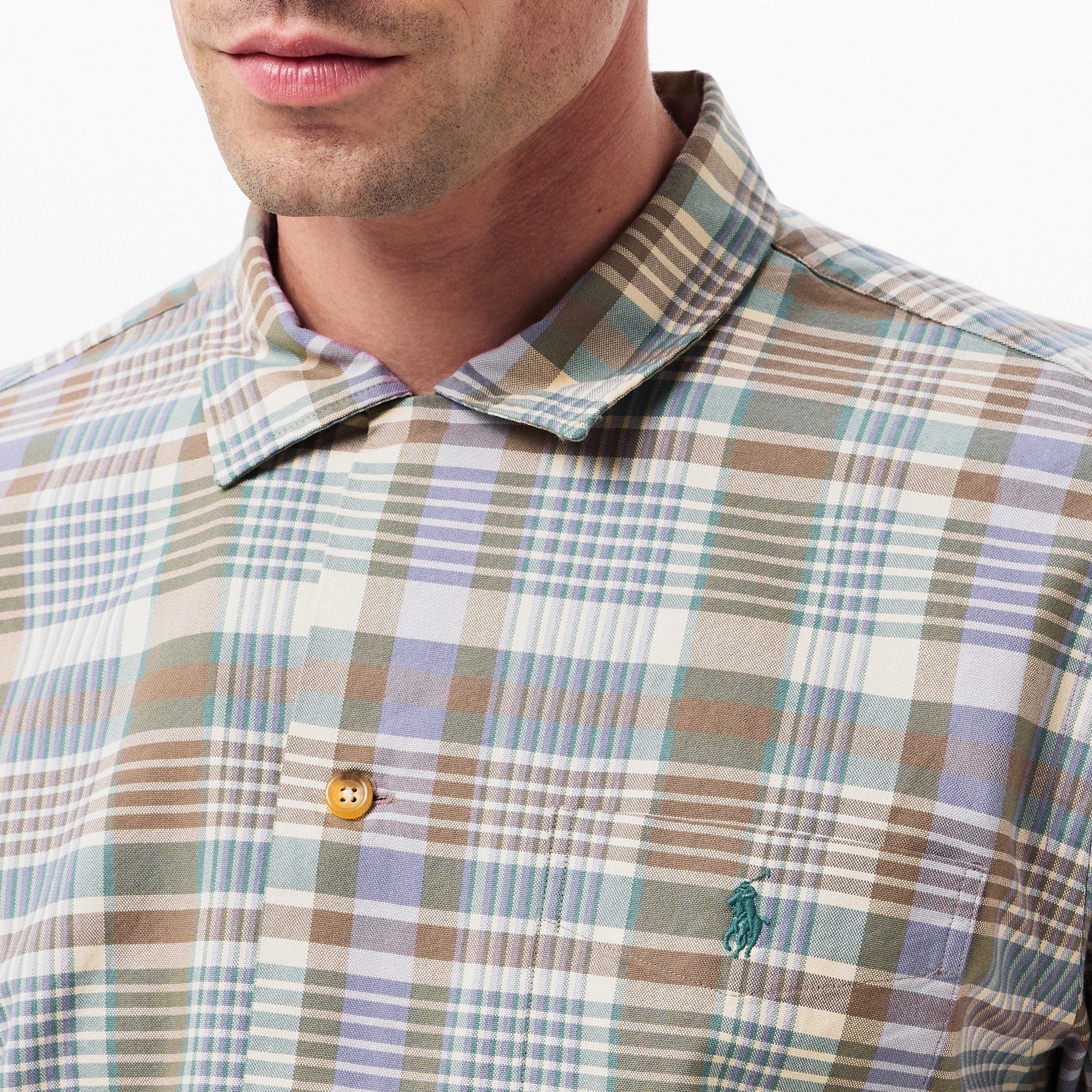 Khaki Green - Polo Ralph Lauren - Men's Plaid Short-Sleeve Patterned Shirt - 5