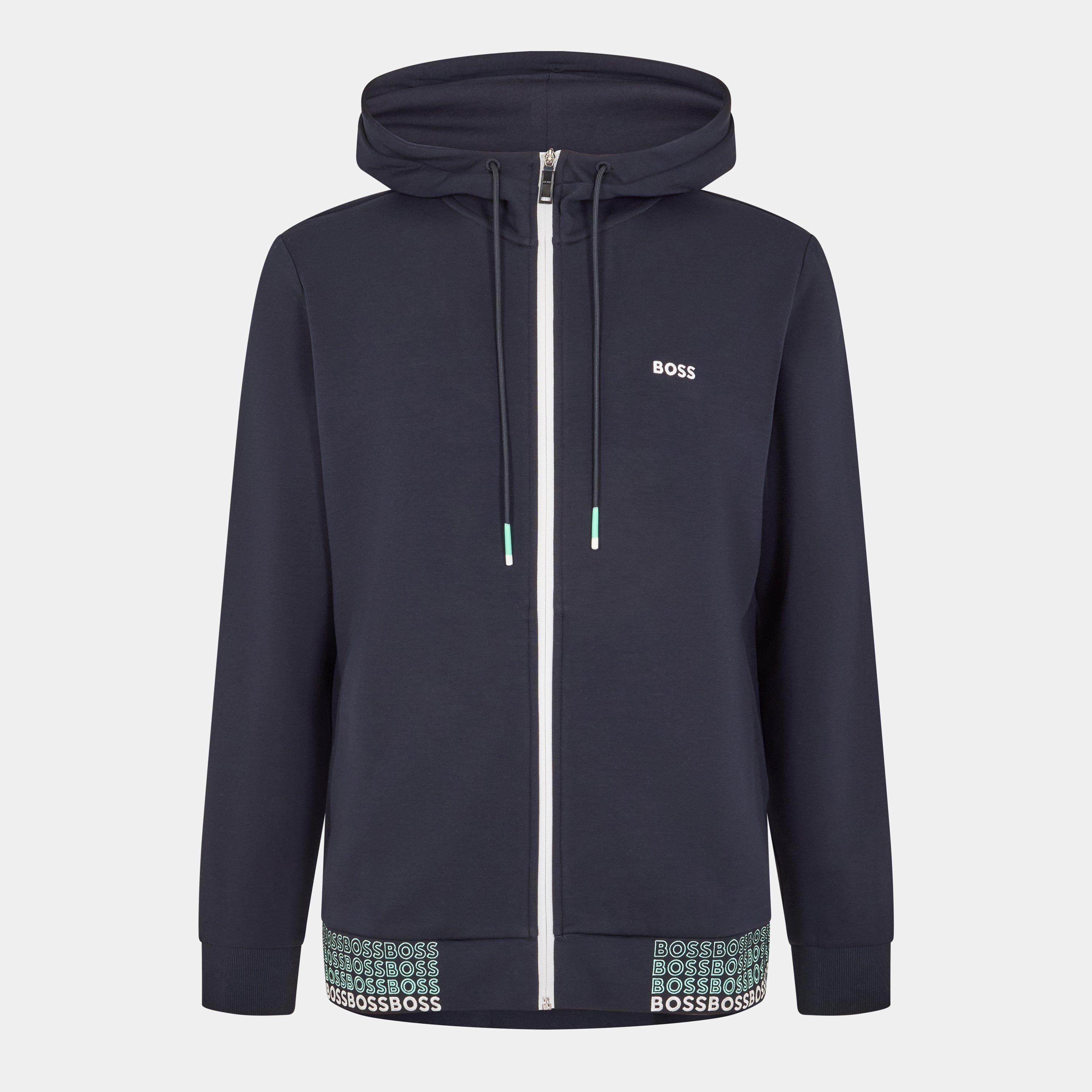 Blue - Boss - Men's Saggy Top Full Zip Hoodie - 1