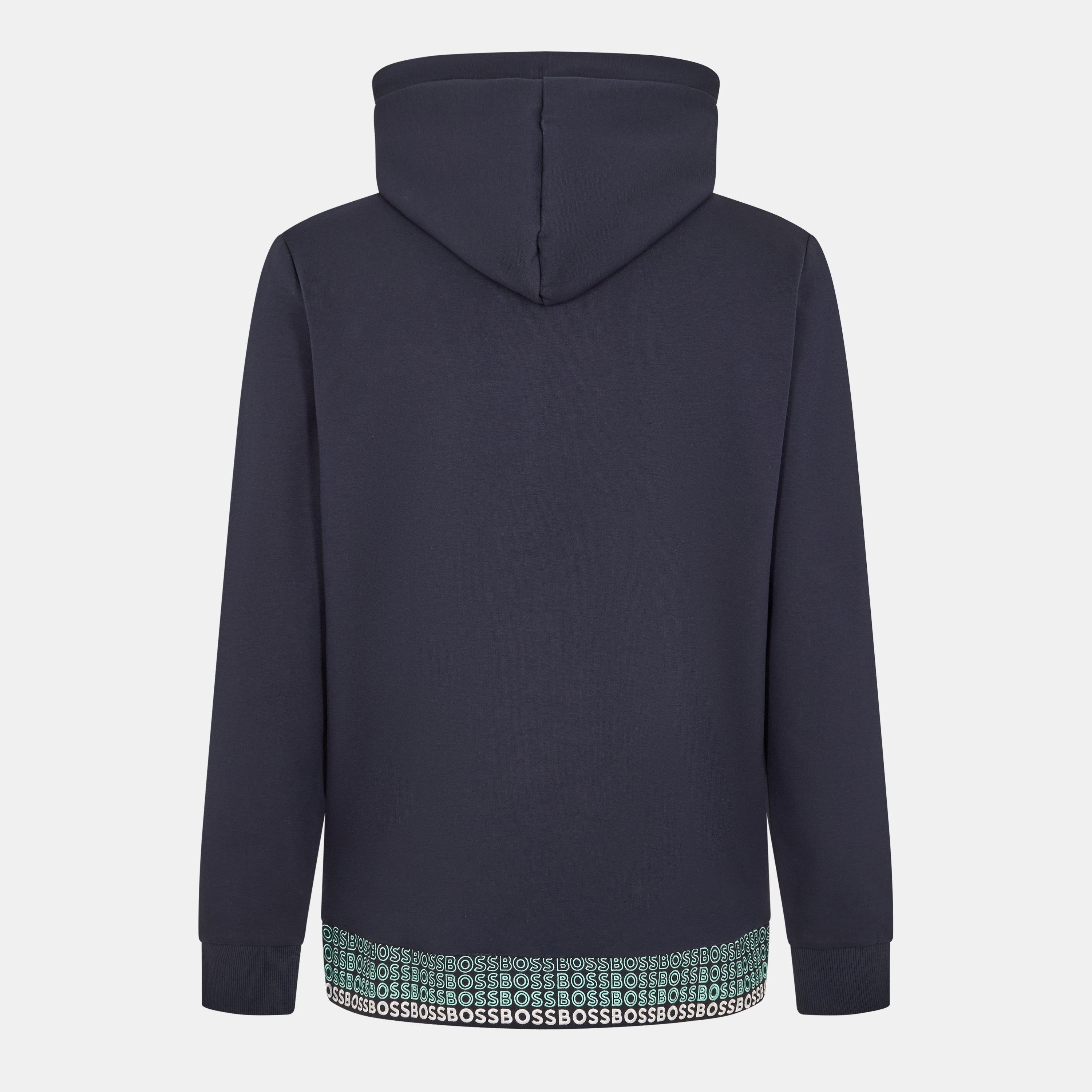 Blue - Boss - Men's Saggy Top Full Zip Hoodie - 2