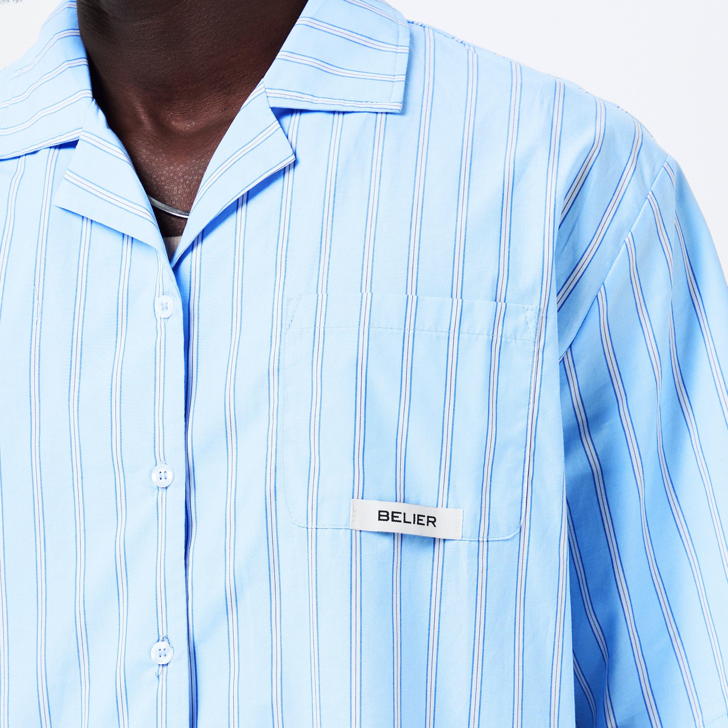 Blue/White - BELIER - Men's Short-Sleeve Shirt - 5