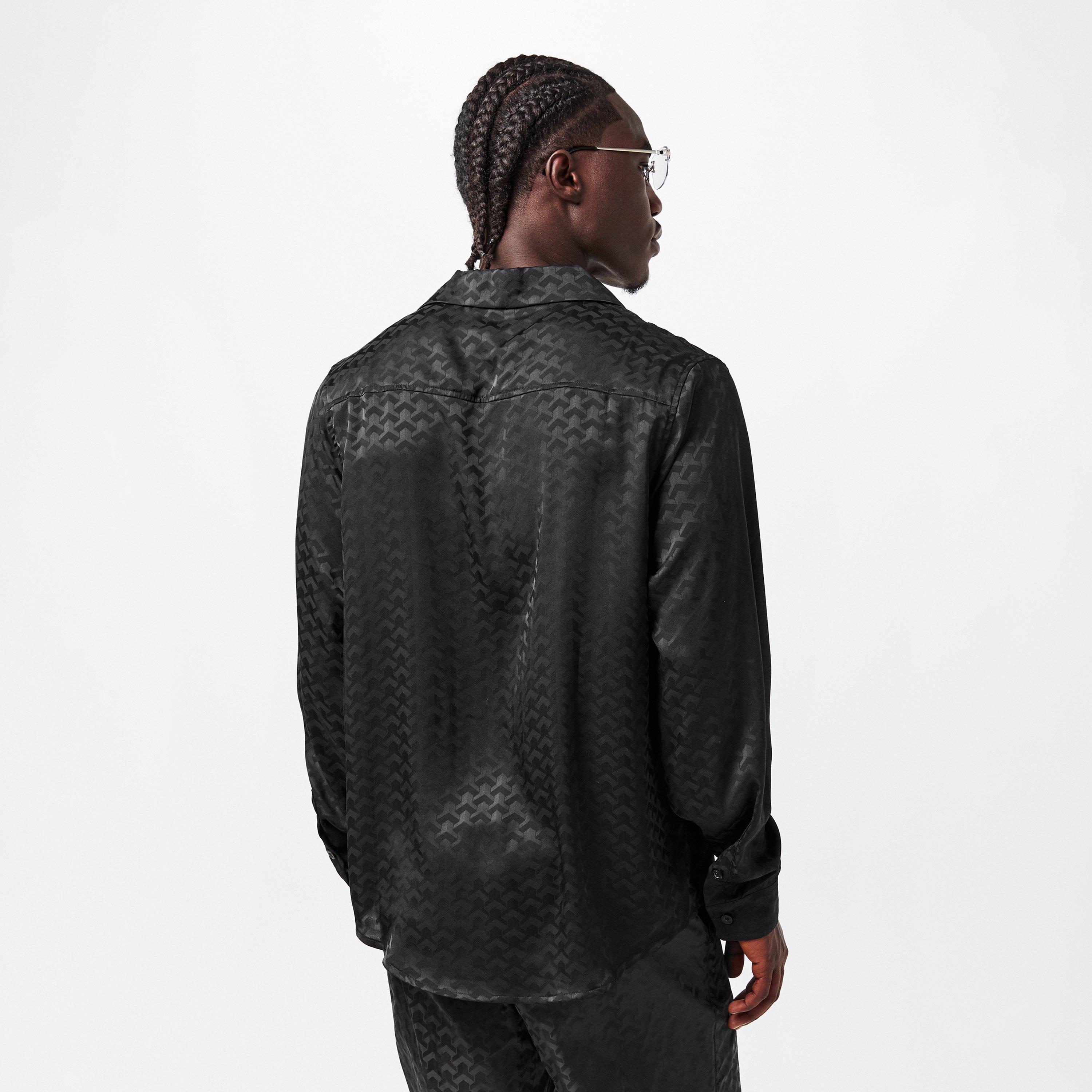 Black - BELIER - Men's Patterned Long-Sleeve Shirt - 4