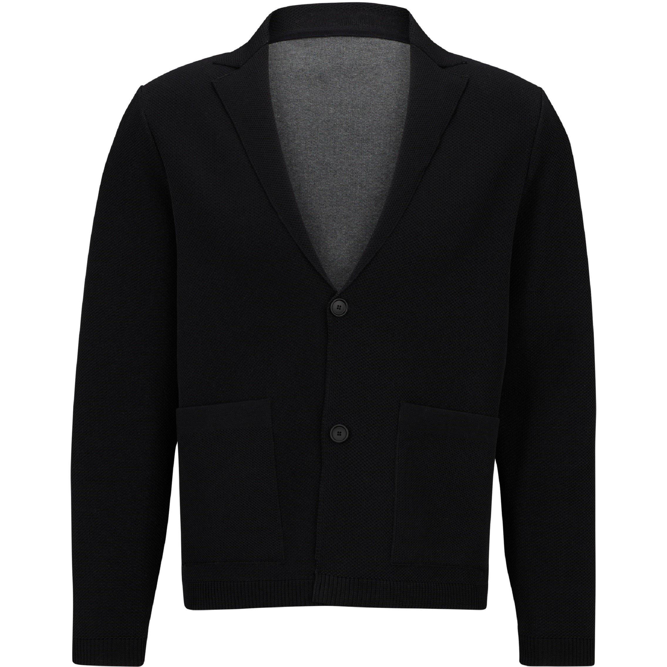 Black - Boss - Men's Carper Knitted Full-Zip Fleece