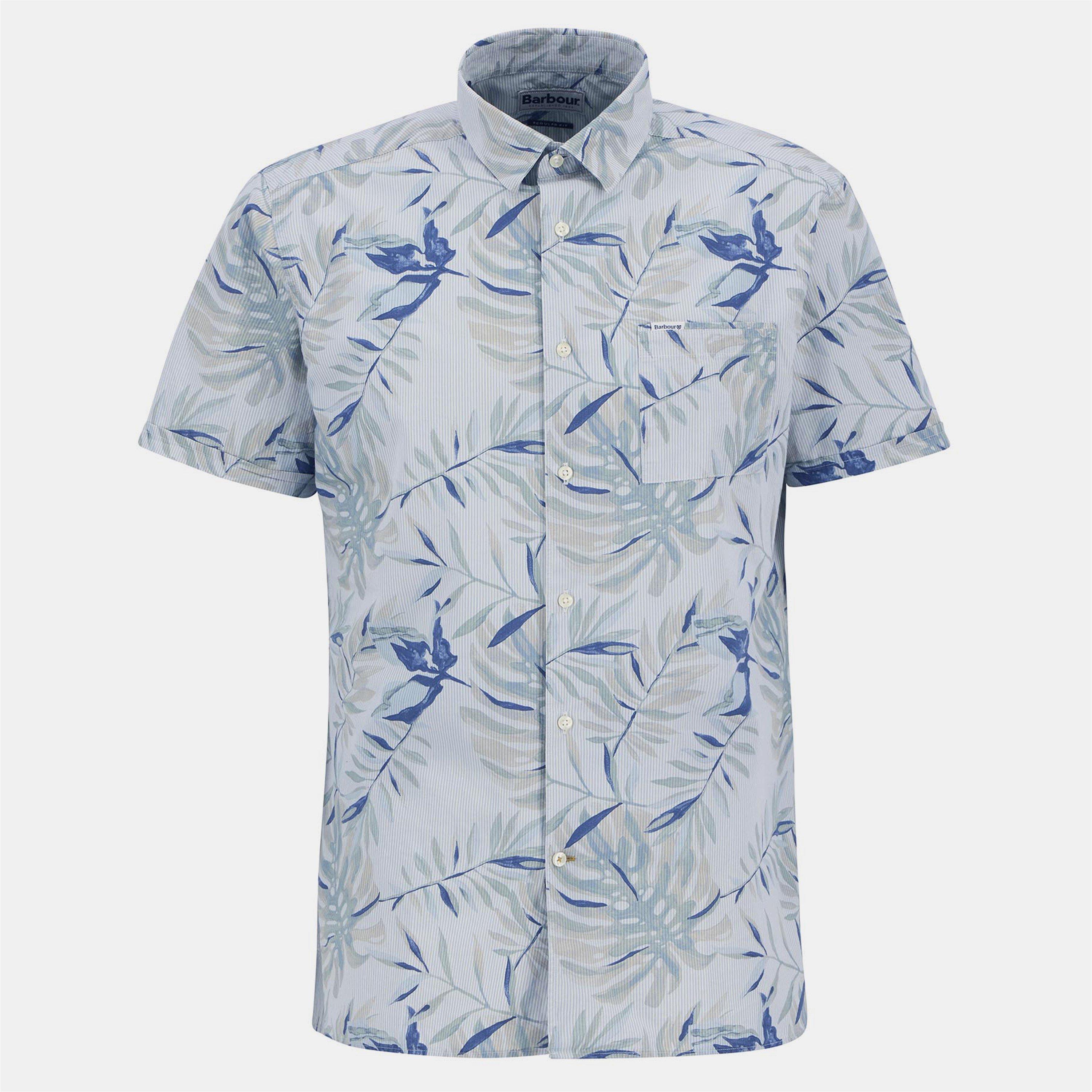 Bleached Blue - Barbour - Men's B.Li Valleyfield Short-Sleeve Patterned Shirt - 1