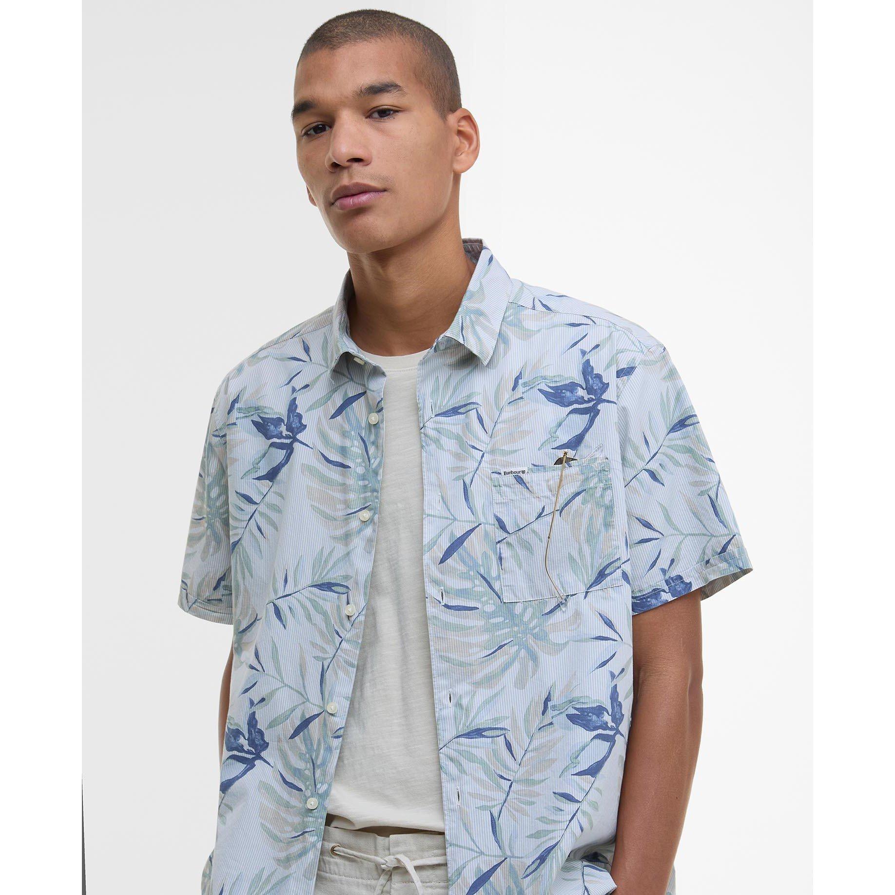 Bleached Blue - Barbour - Men's B.Li Valleyfield Short-Sleeve Patterned Shirt - 3