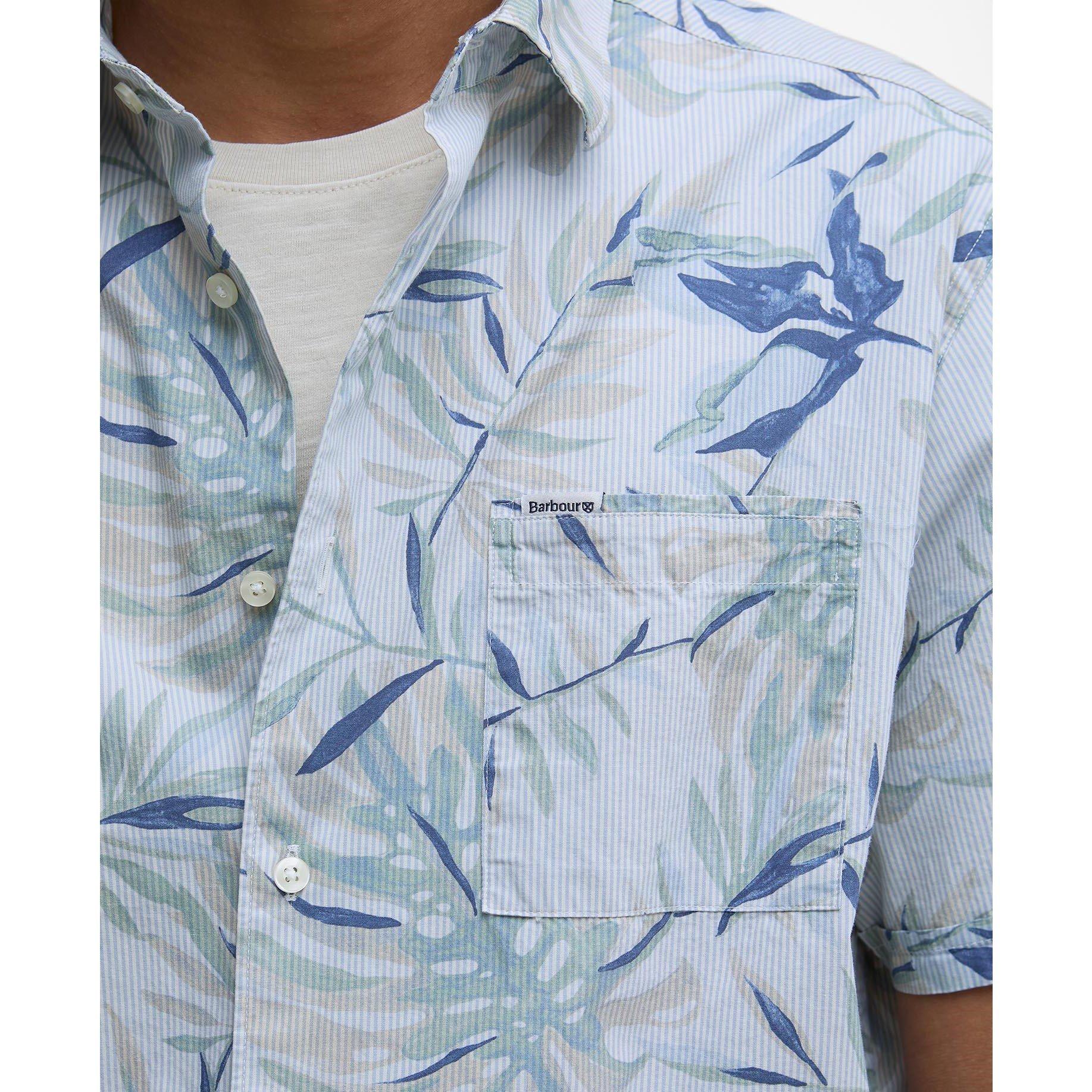 Bleached Blue - Barbour - Men's B.Li Valleyfield Short-Sleeve Patterned Shirt - 4