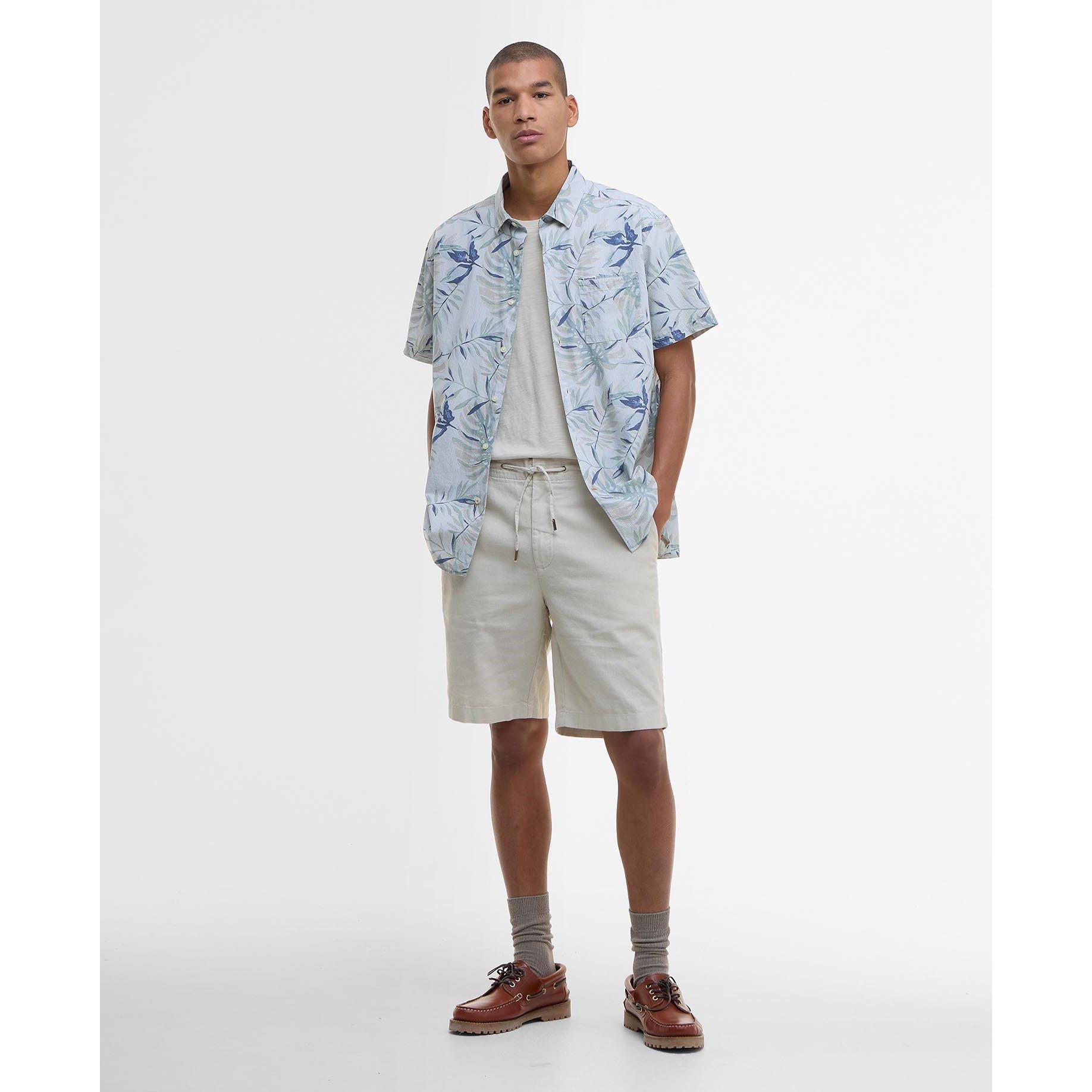 Bleached Blue - Barbour - Men's B.Li Valleyfield Short-Sleeve Patterned Shirt - 5