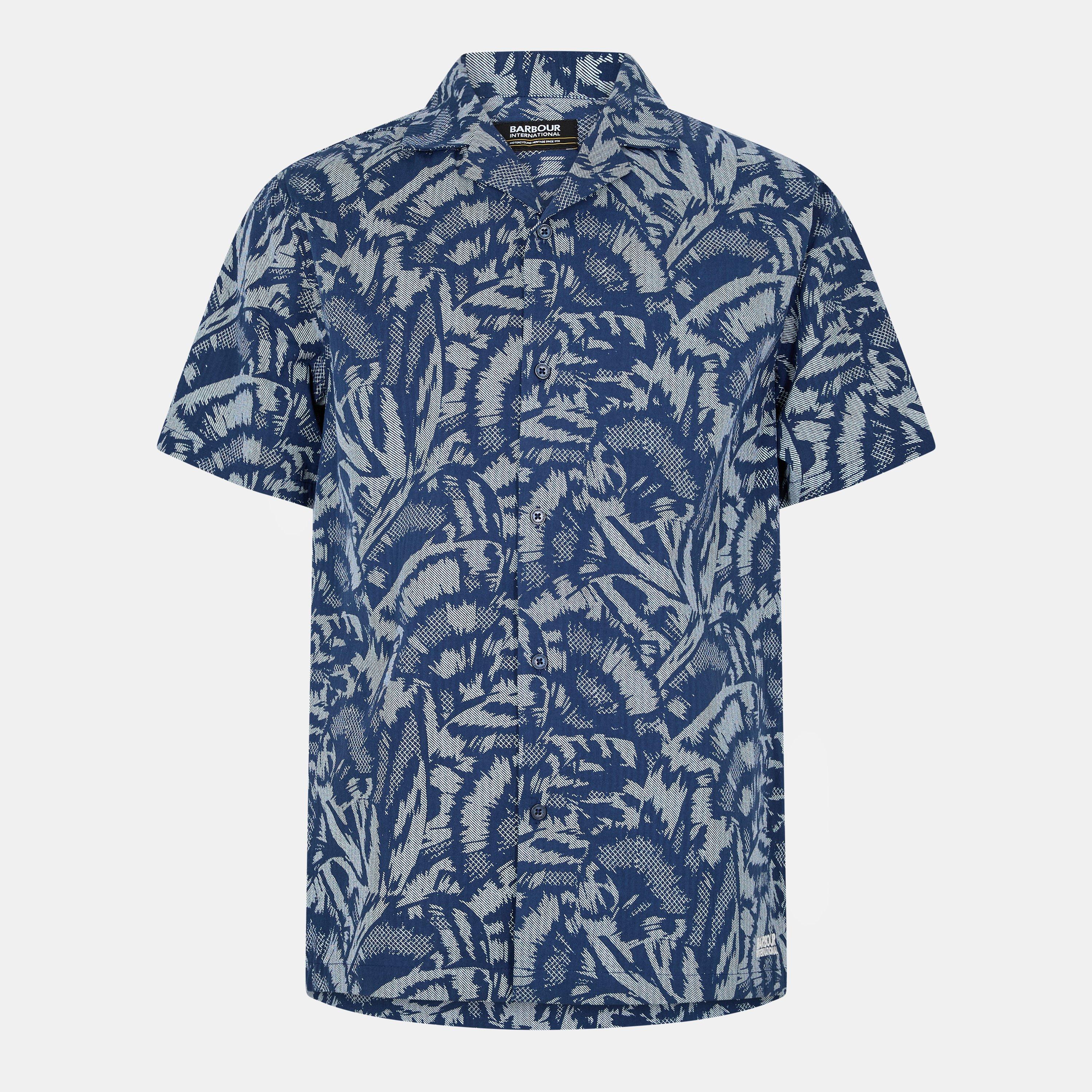 Navy - Barbour International - Men's B.Intense Kew All Over Print Short Sleeve Shirt - 1