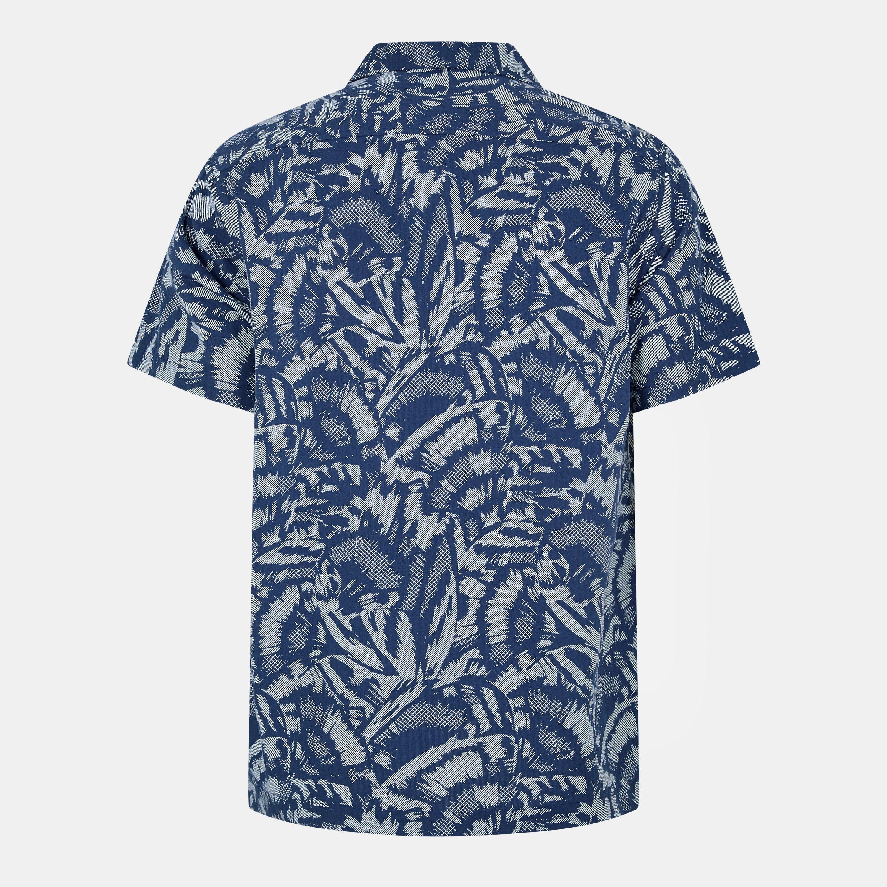 Navy - Barbour International - Men's B.Intense Kew All Over Print Short-Sleeve Patterned Shirt - 2
