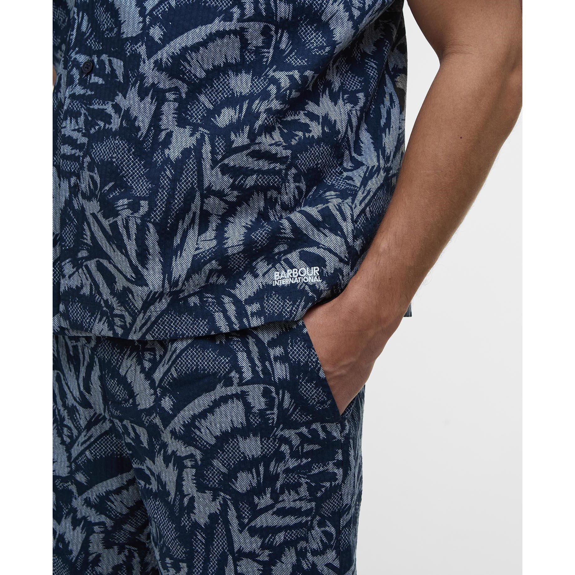 Navy - Barbour International - Men's B.Intense Kew All Over Print Short-Sleeve Patterned Shirt - 4