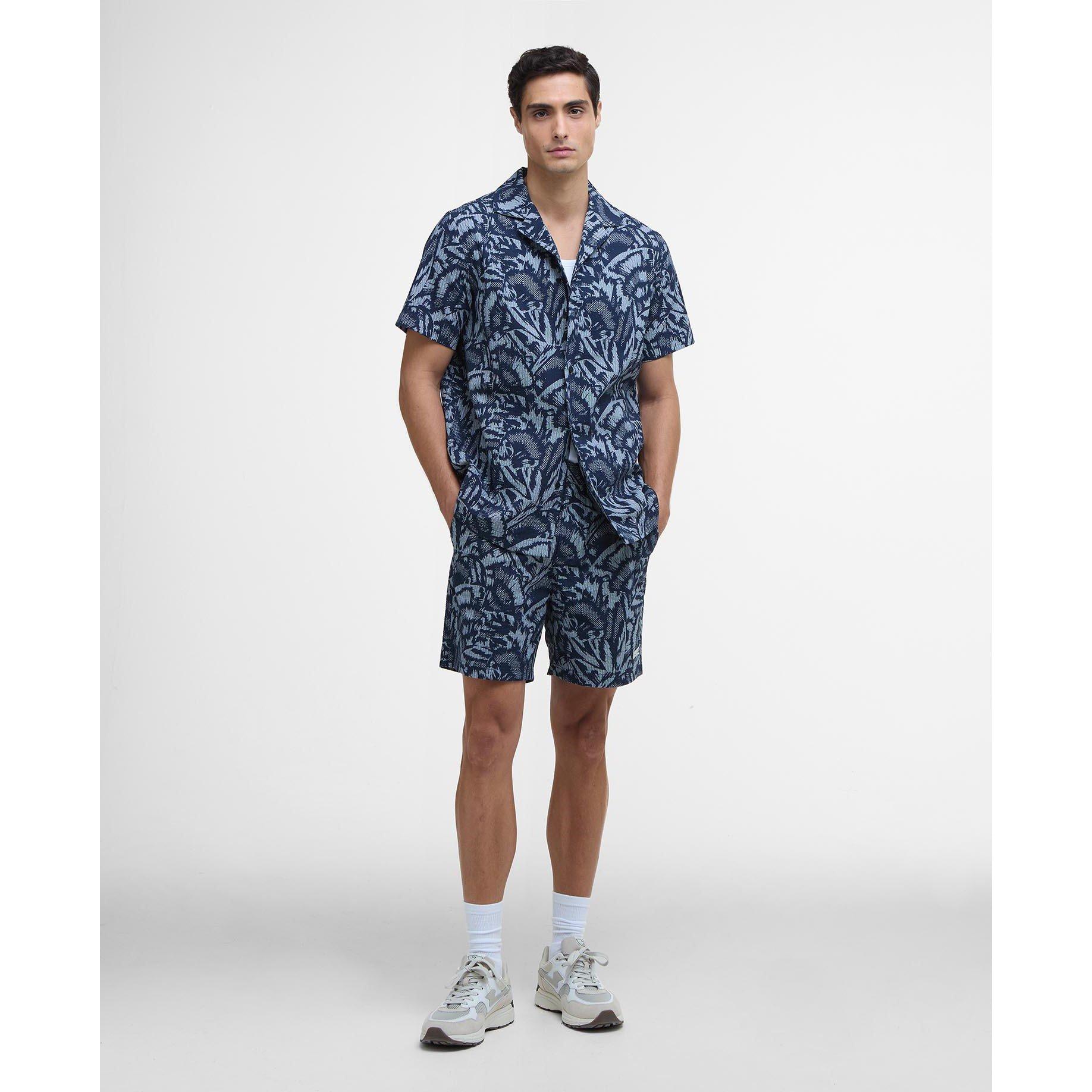 Navy - Barbour International - Men's B.Intense Kew All Over Print Short-Sleeve Patterned Shirt - 6