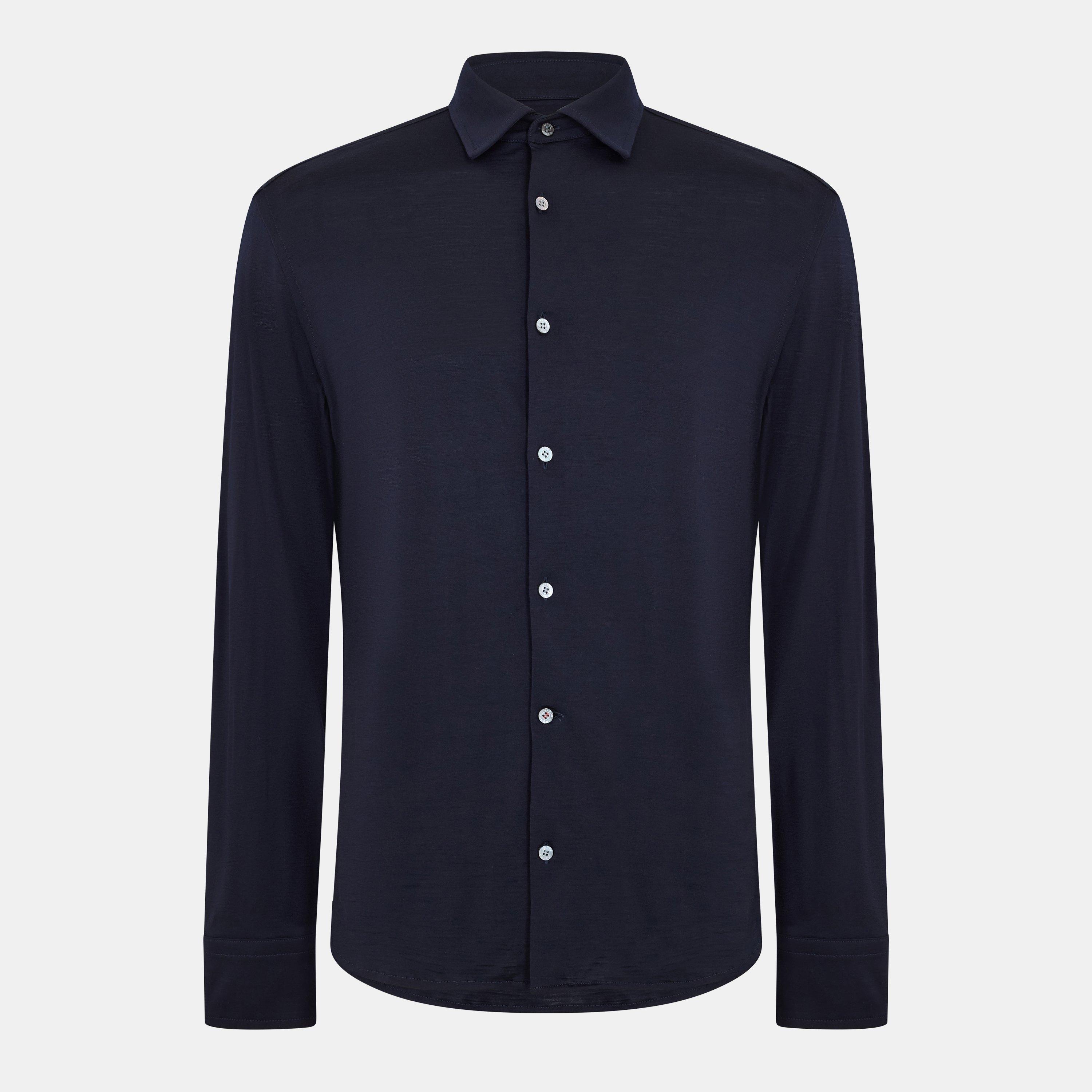 Blue Melange - Jacob Cohen - Men's Long Sleeve Plain Shirt - 1