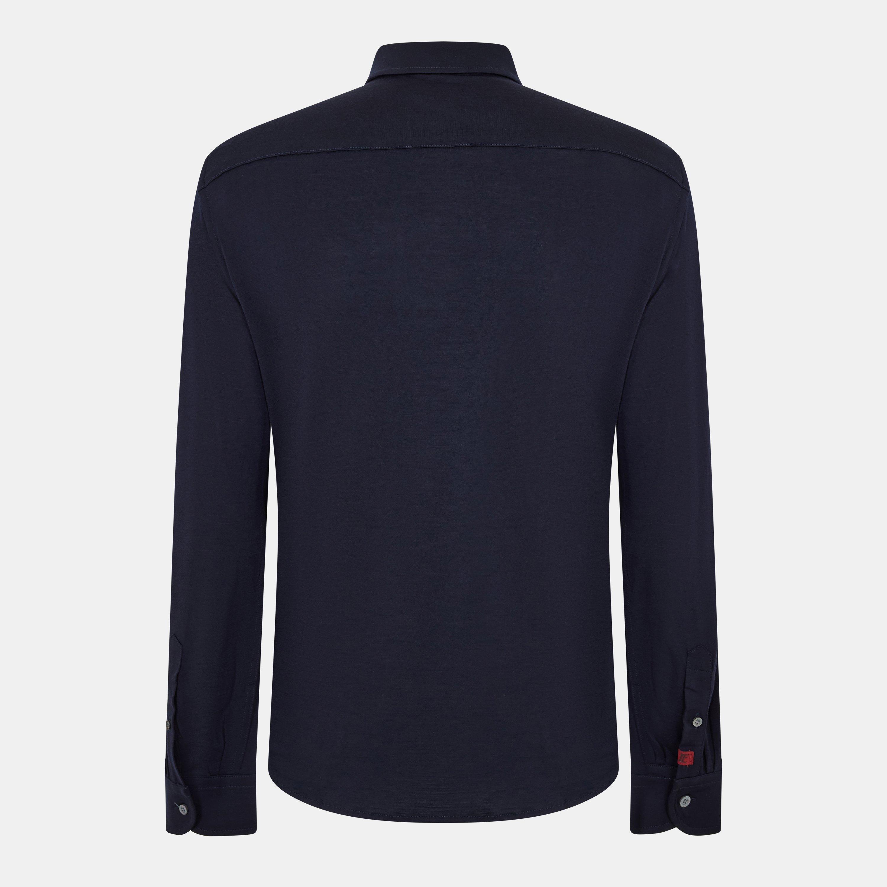 Blue Melange - Jacob Cohen - Men's Long-Sleeve Plain Shirt - 2