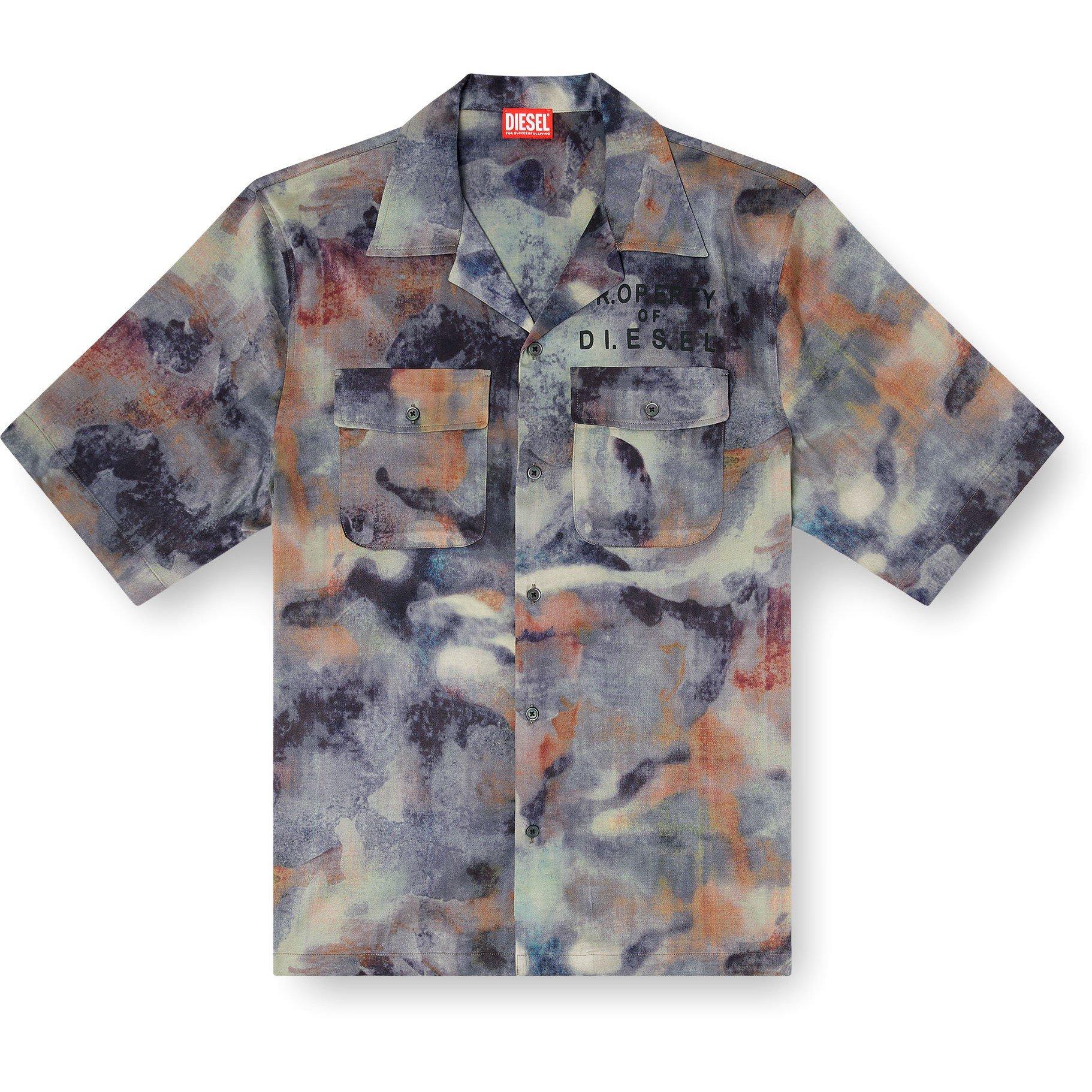 Green - Diesel - Men's Patterned Short Sleeve Shirt - 1