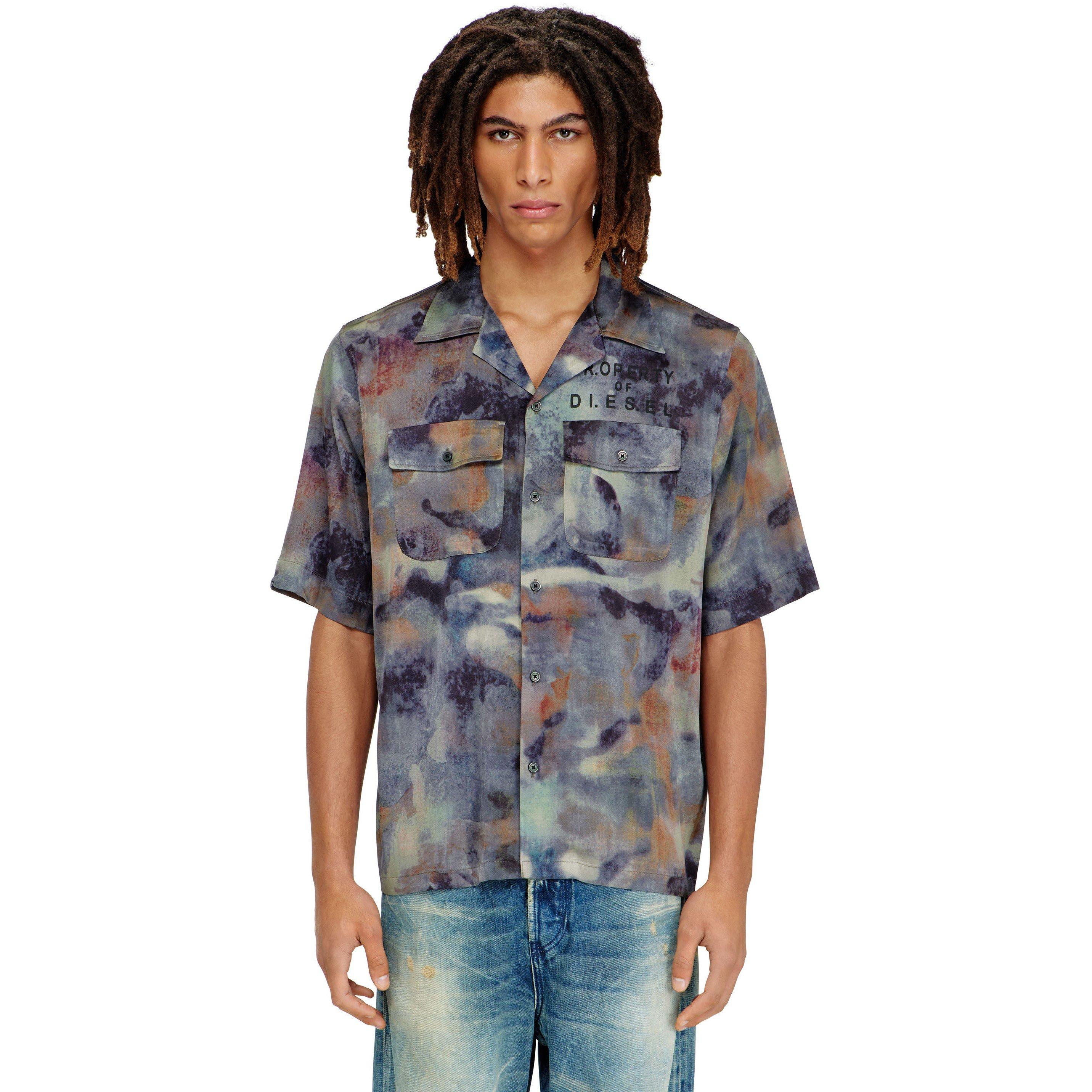 Green - Diesel - Men's Patterned Short Sleeve Shirt - 3