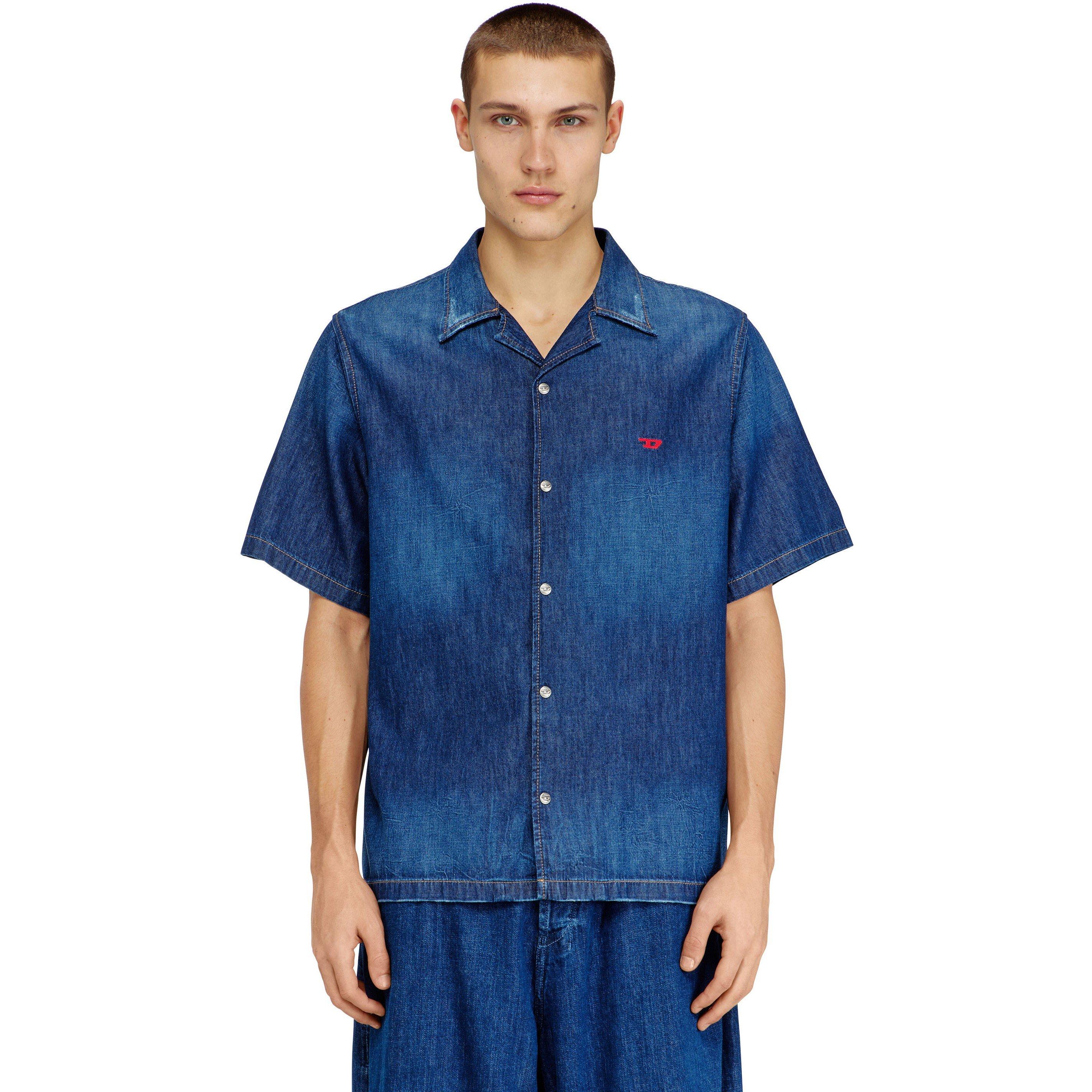 Dark Blue - Diesel - Men's Short Sleeve Plain Shirt - 3