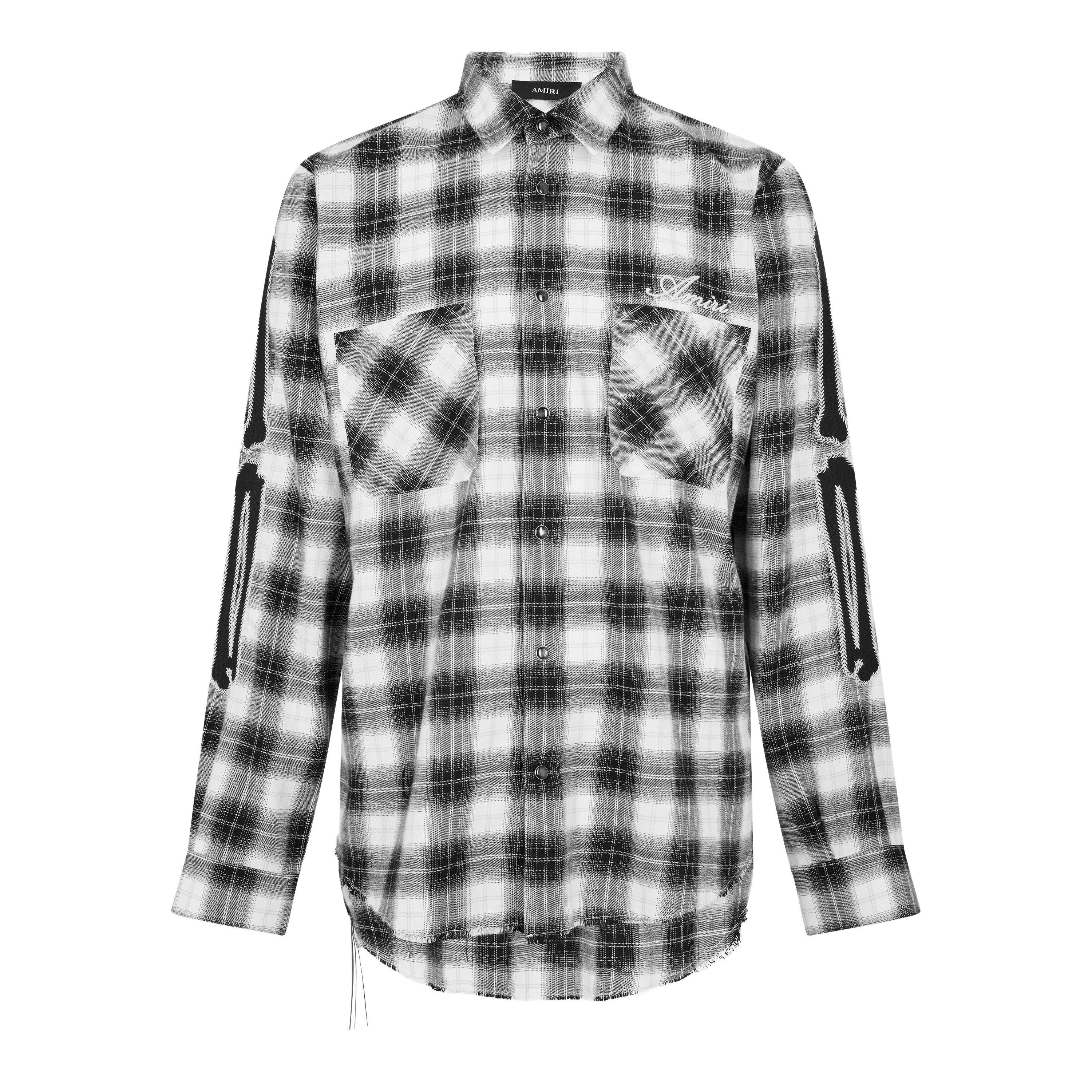 Black - Amiri - Men's Bones Long Sleeve Flannel Shirt - 1