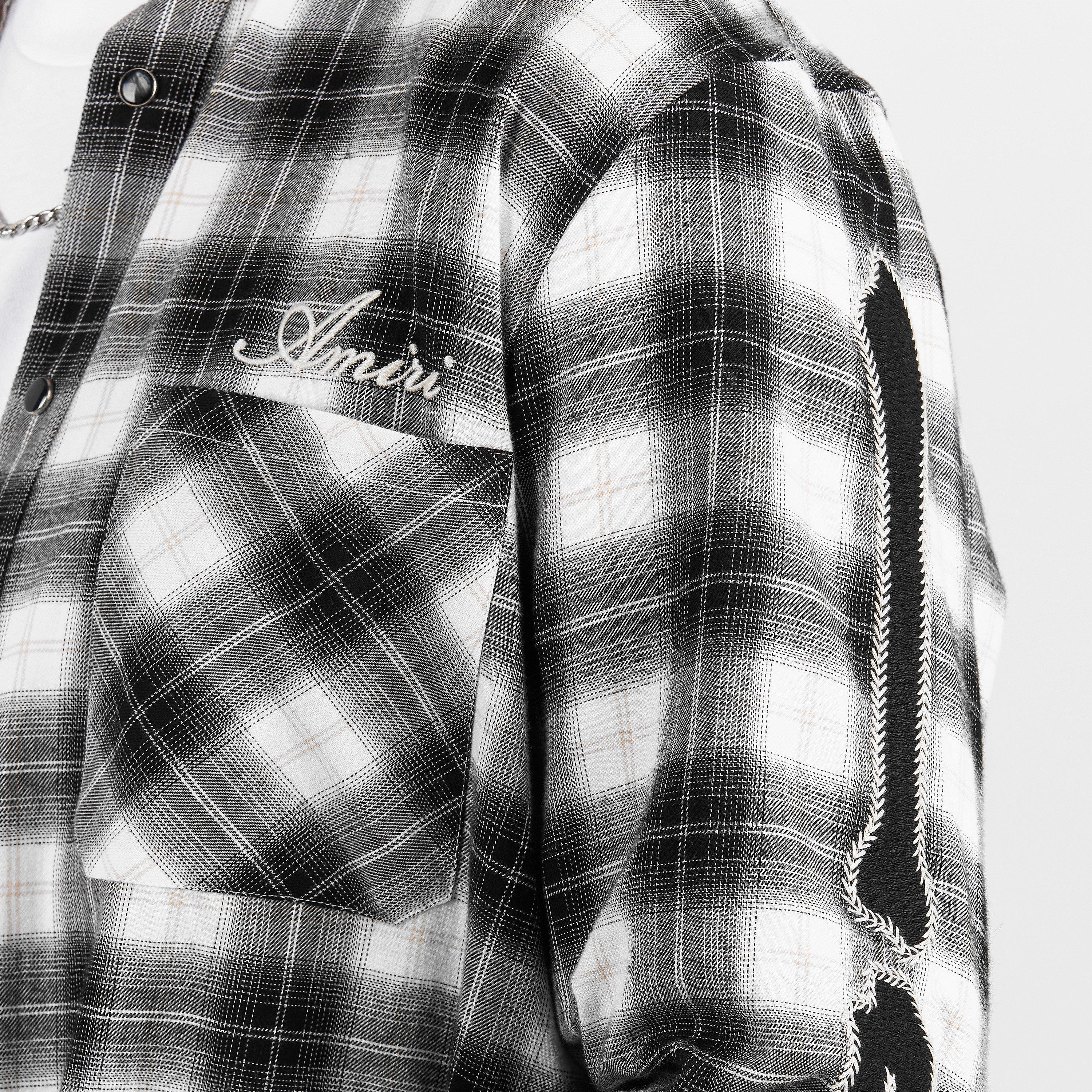 Black - Amiri - Men's Bones Long Sleeve Flannel Shirt - 5