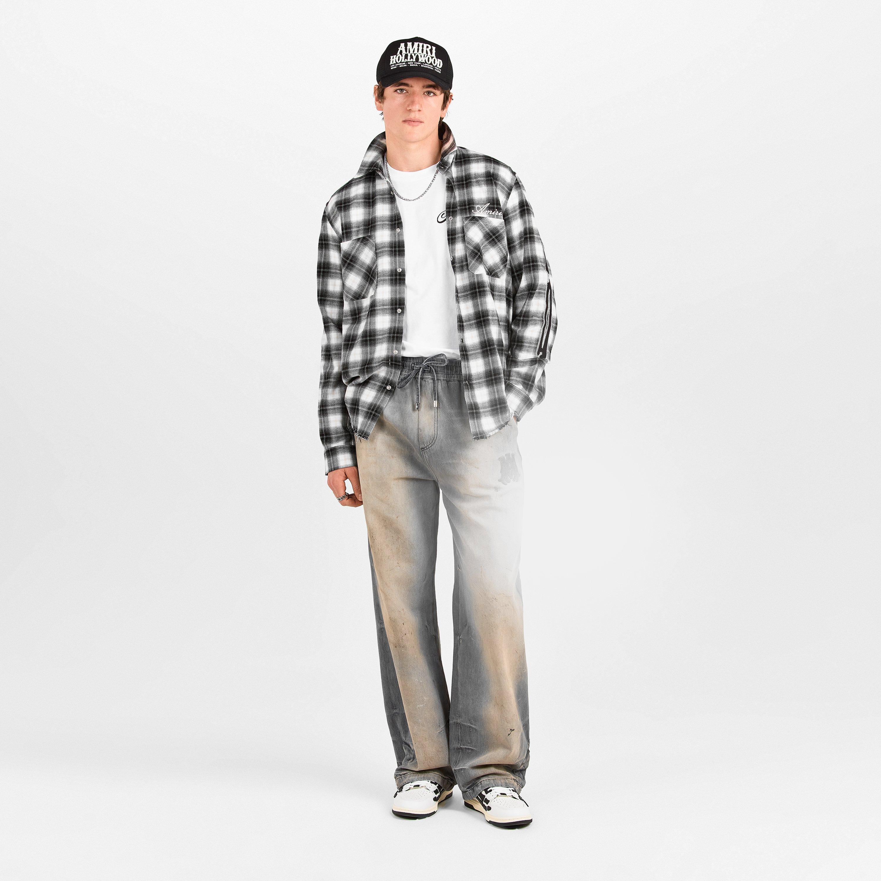 Black - Amiri - Men's Bones Long Sleeve Flannel Shirt - 6