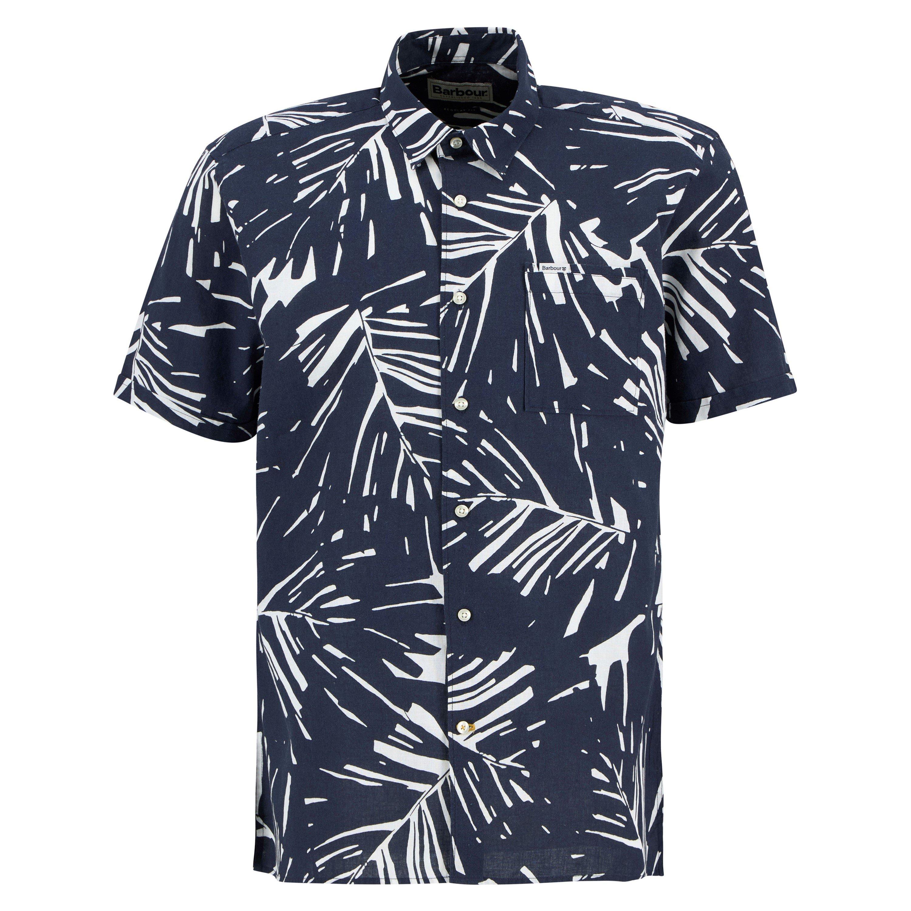 Navy NY91 - Barbour - Men's Short Sleeve Patterned Shirt - 1