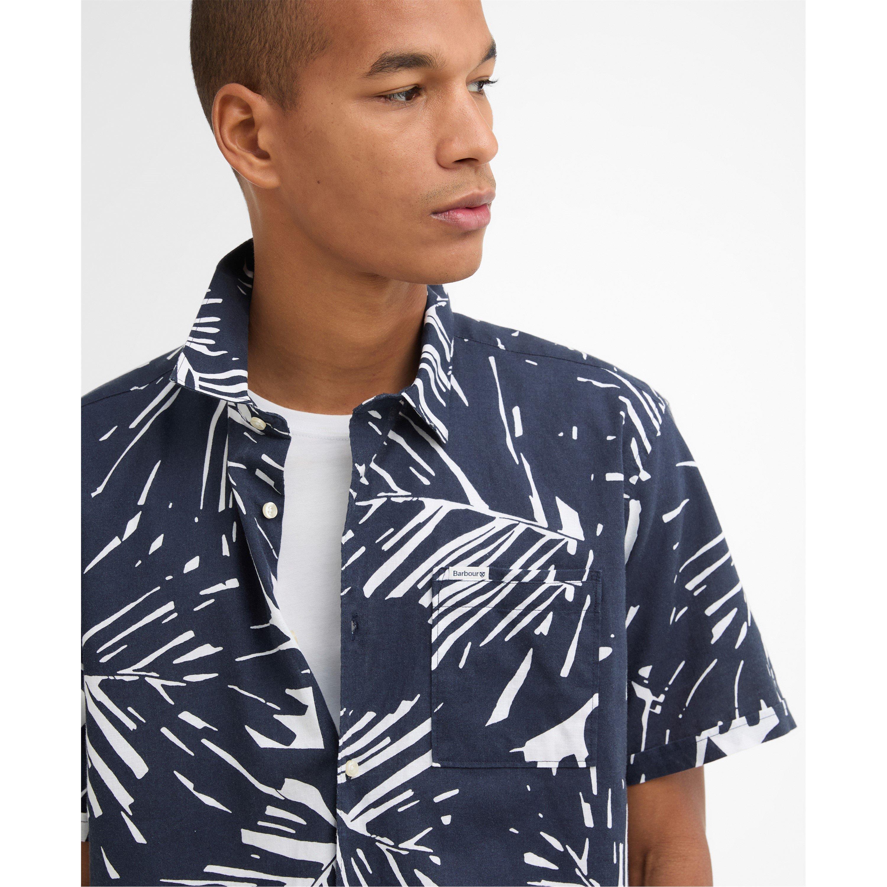 Navy NY91 - Barbour - Men's Short Sleeve Patterned Shirt - 4