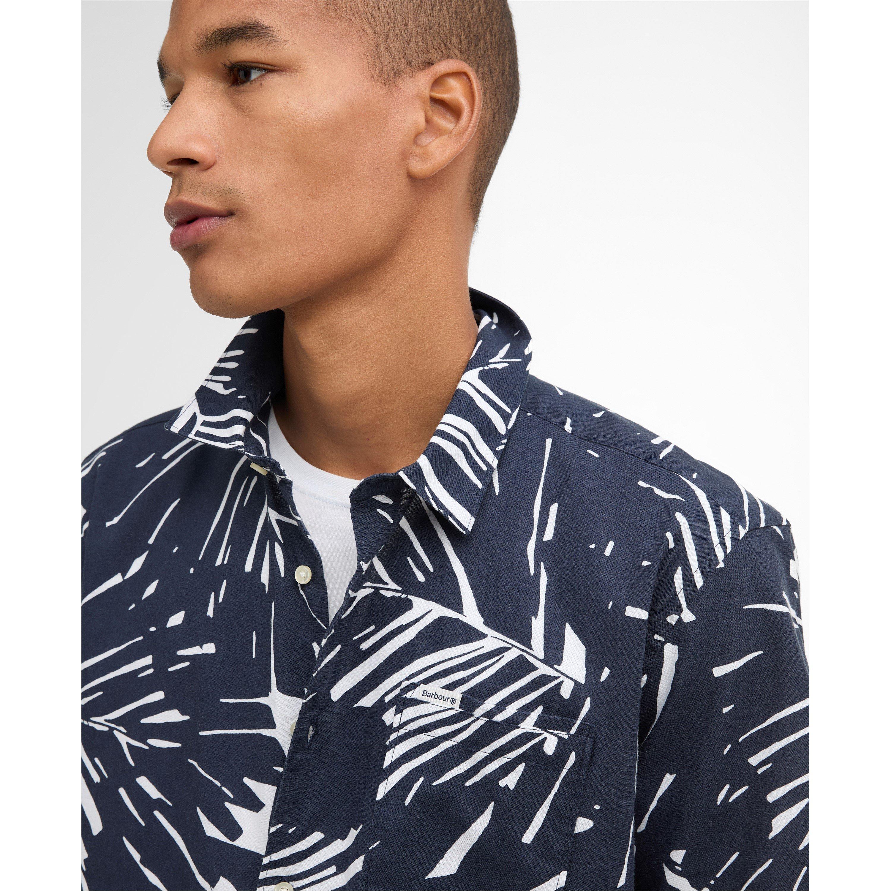 Navy NY91 - Barbour - Men's Short Sleeve Patterned Shirt - 5