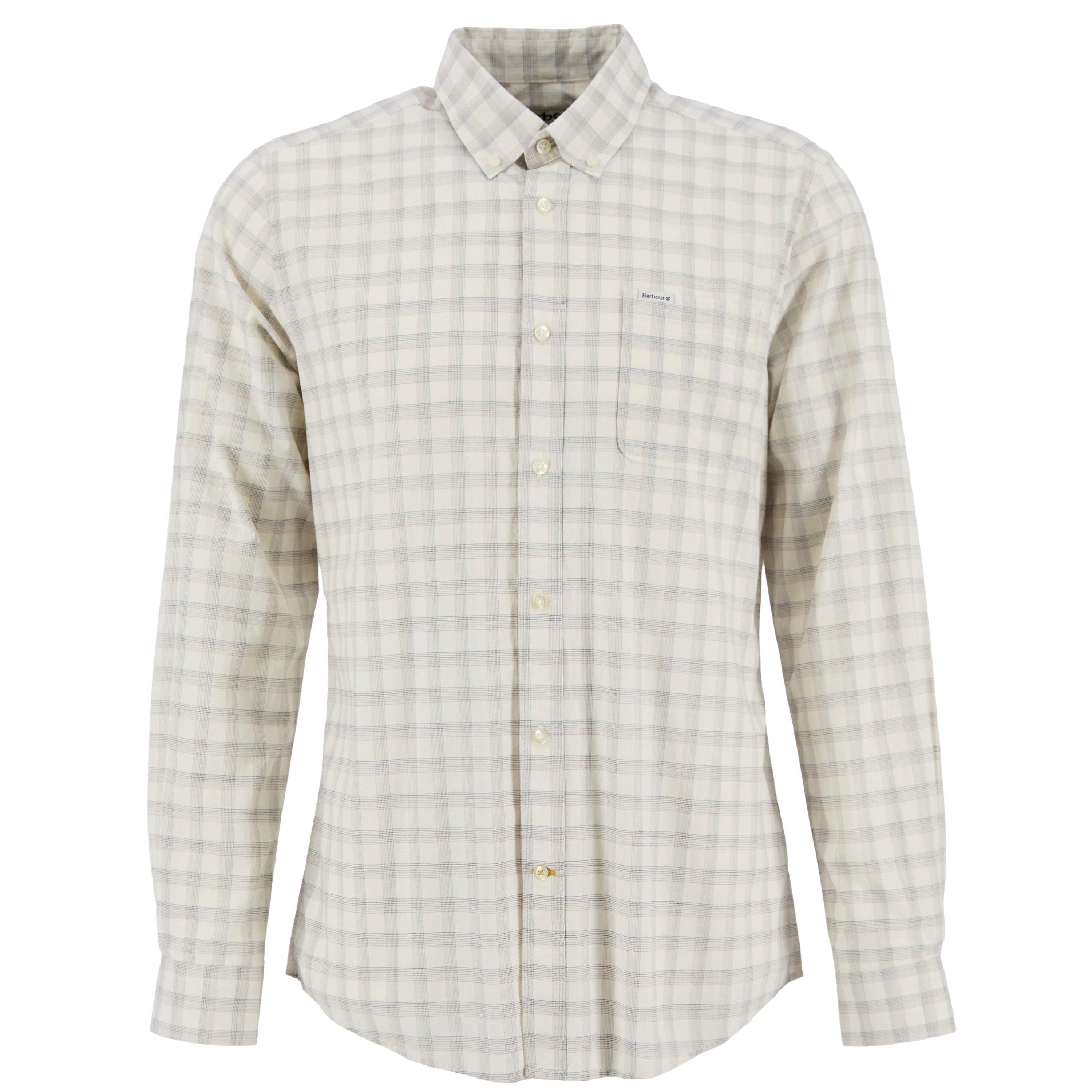Barbour Men's Patterned Short Sleeve Shirt - Whspr Whte Wh32 - XL