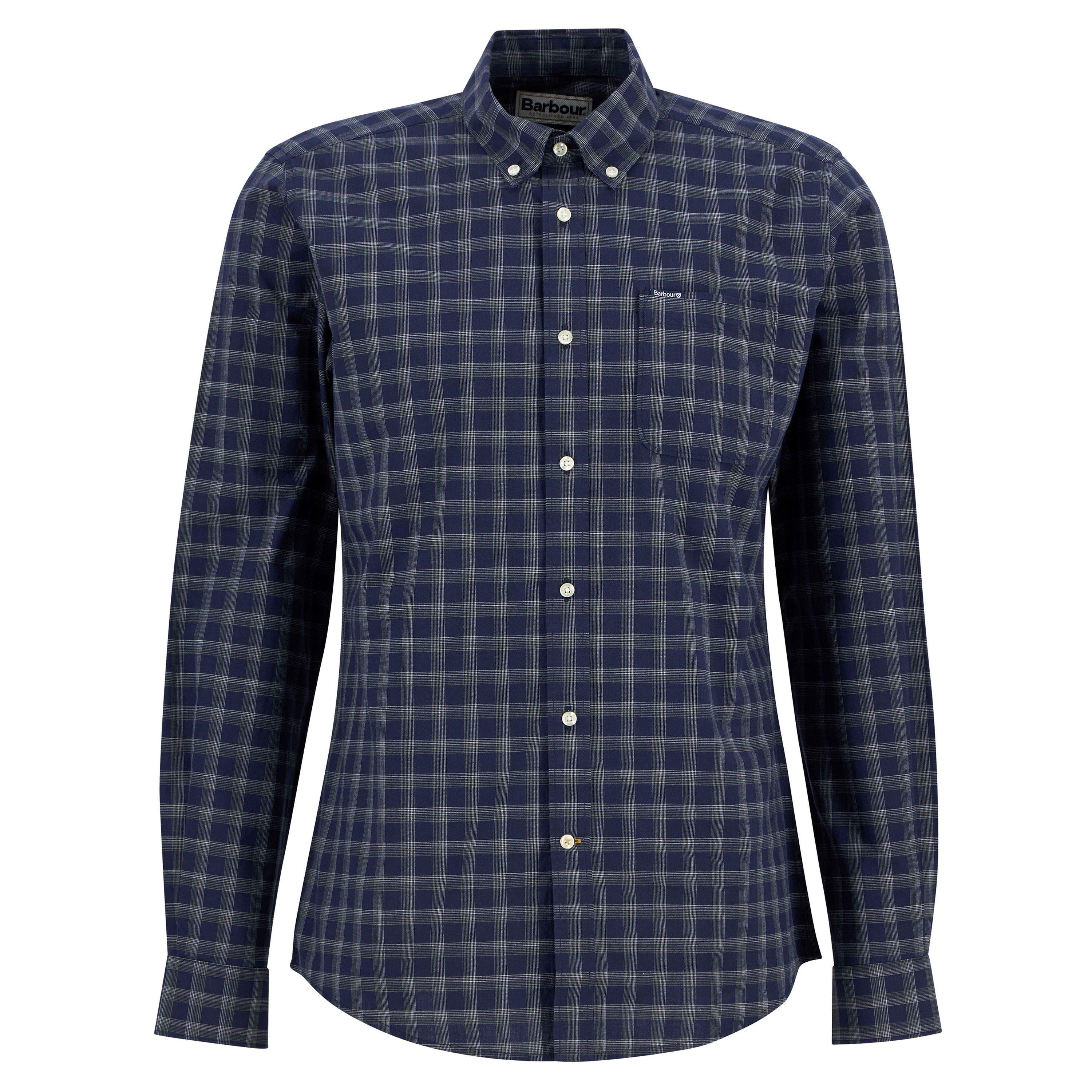 Navy NY91 - Barbour - Men's Patterned Short Sleeve Shirt - 1