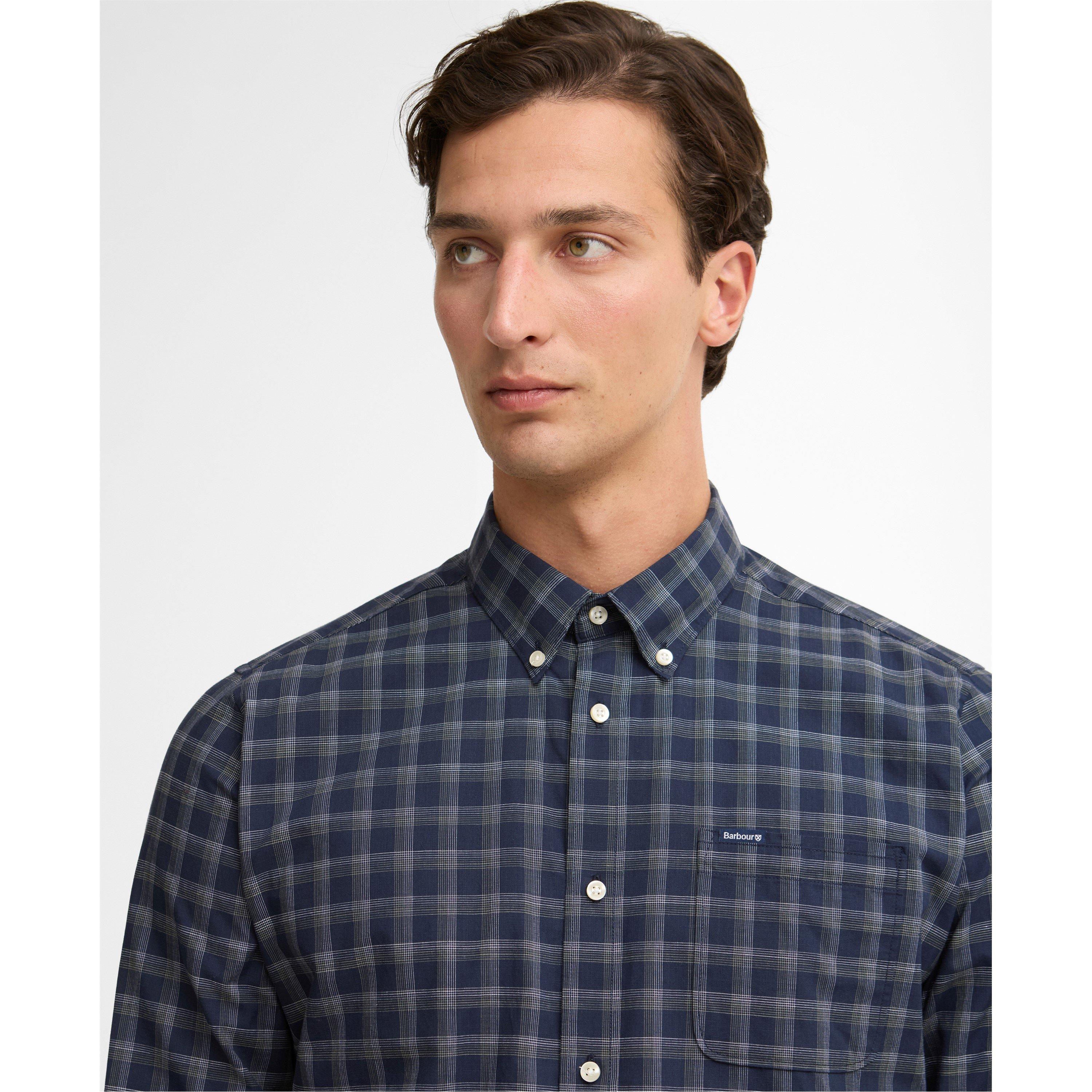 Navy NY91 - Barbour - Men's Patterned Short Sleeve Shirt - 4